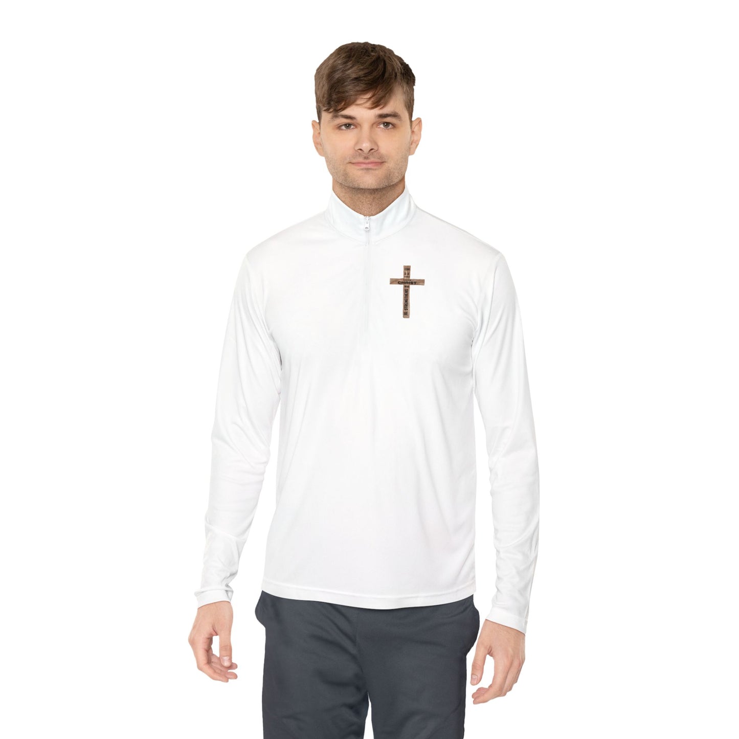 Faith-Inspired Unisex Quarter-Zip Pullover - "I Can Do All Things Through Christ"