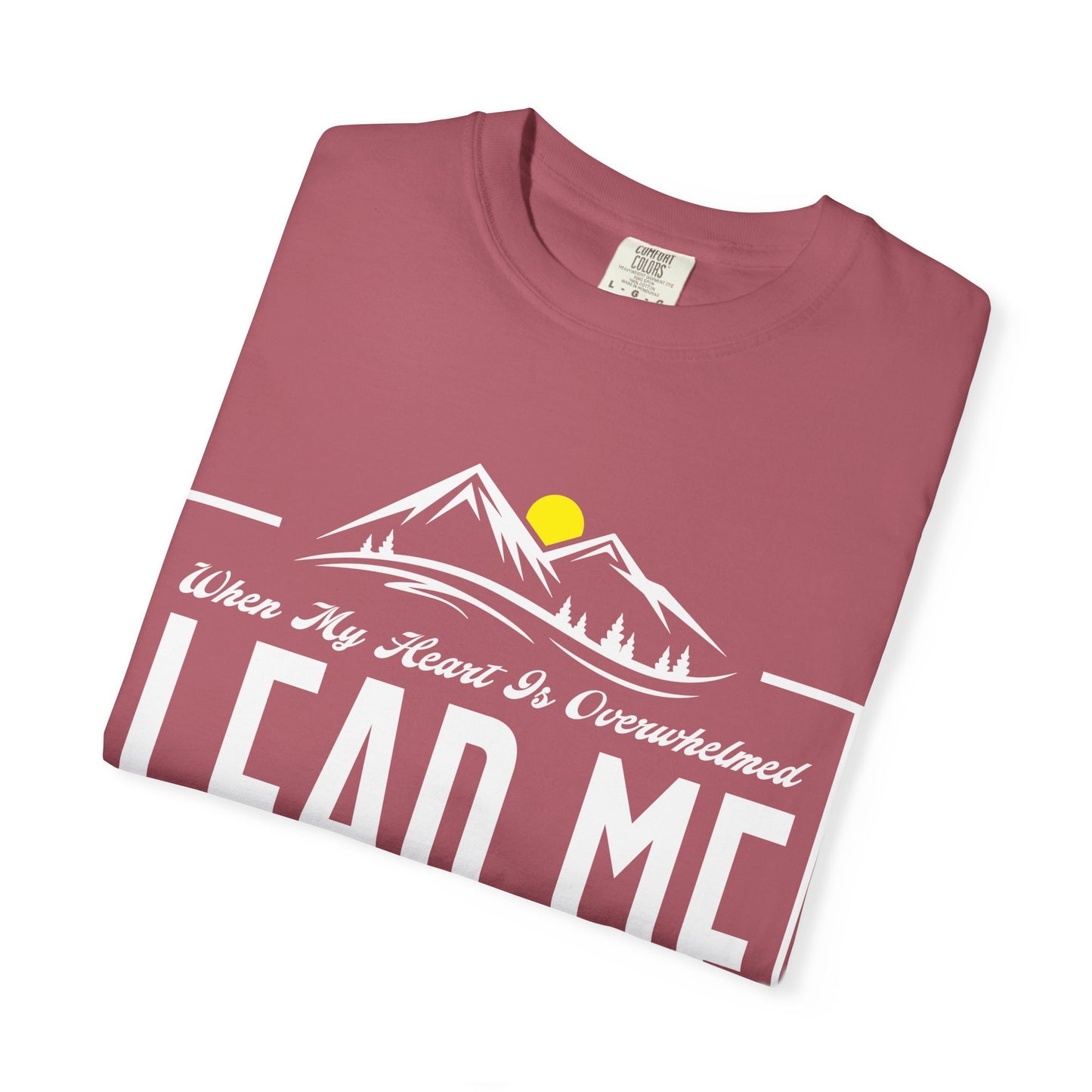 Comfort Colors T-Shirt: 'Lead Me to the Rock' Psalm 61:2 Inspirational Tee