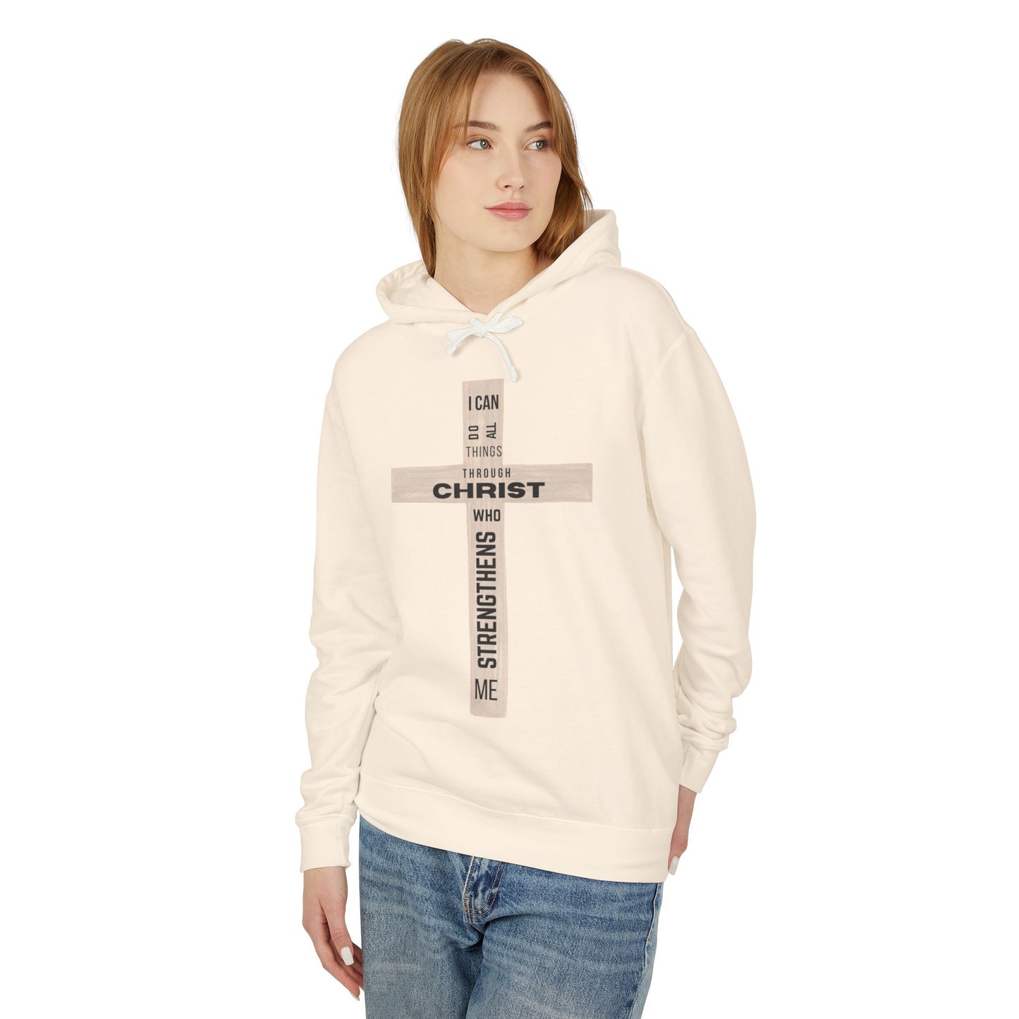 Christian Lightweight Hoodie - I Can Do All Things Through Christ Who Strengthens Me