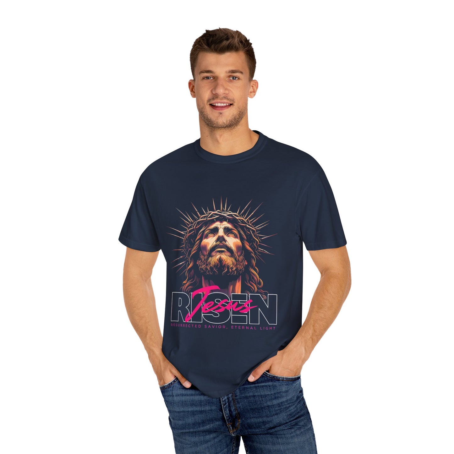 Unisex Jesus Graphic T-Shirt - Resurrected Savior, Eternal Light