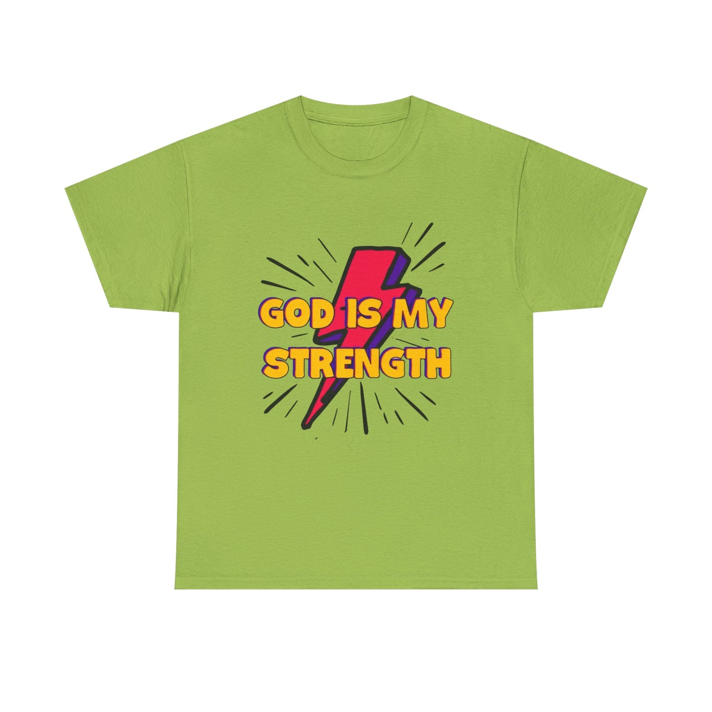 Inspirational Unisex Heavy Cotton Tee - "God is My Strength"