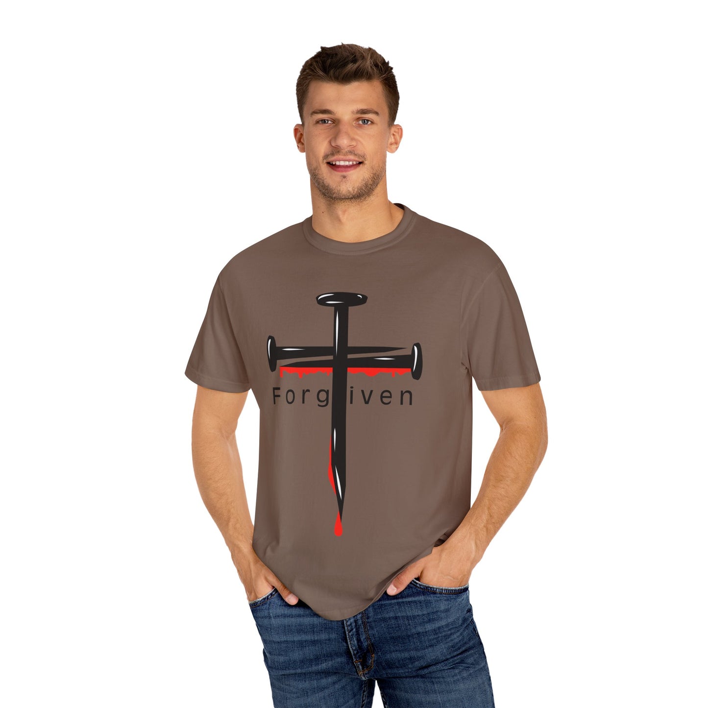 Unisex T-Shirt - Nails from the Cross FORGIVEN Design - Confort Colors T-Shirt