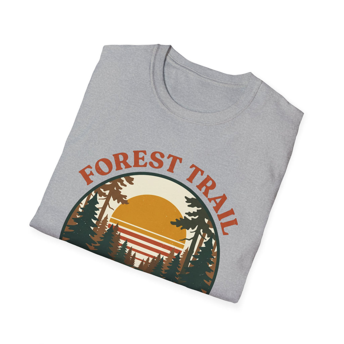 Retro Forest Trail T-Shirt – Vintage 70s Sunset Hiking Tee, Unisex