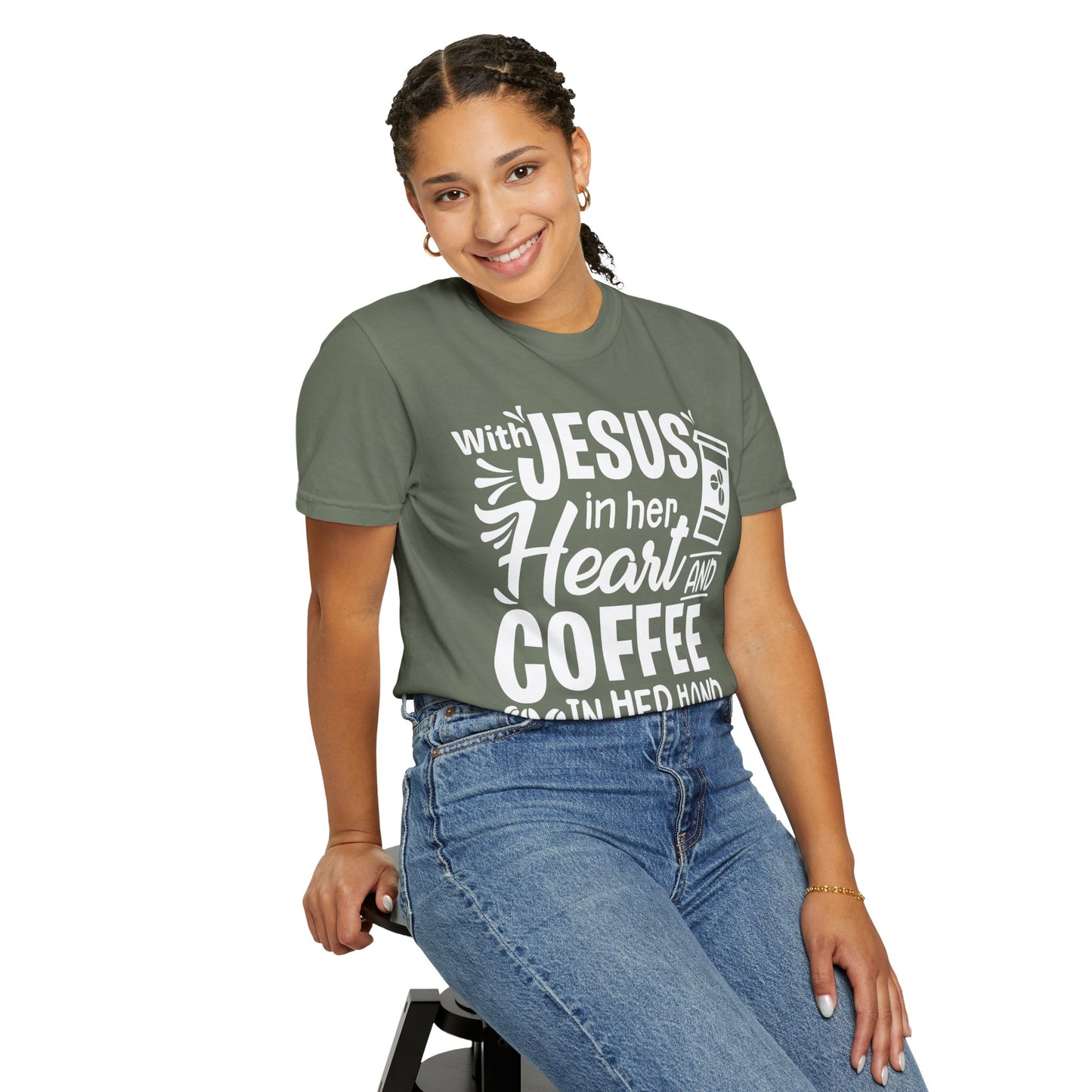 Christian Graphic T-Shirt - Unstoppable Jesus and Coffee Tee
