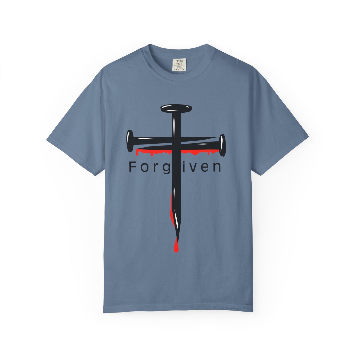 Unisex T-Shirt - Nails from the Cross FORGIVEN Design - Confort Colors T-Shirt