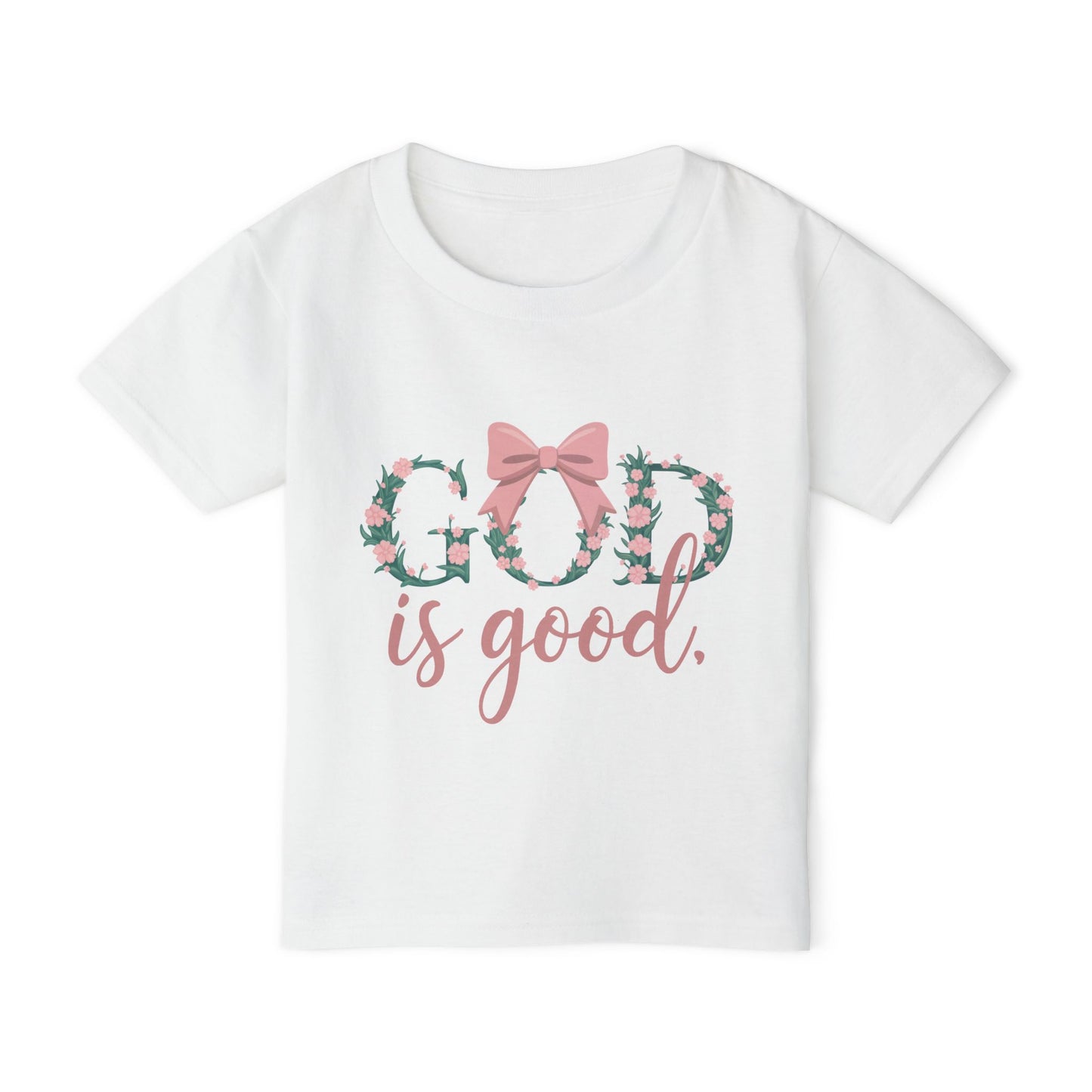 God is Good Toddler T-Shirt, Cute Toddler Tee, Floral Print Kids Shirt, Toddler Gift, Inspirational Kids Apparel