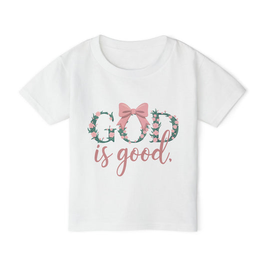 God is Good Toddler T-Shirt, Cute Toddler Tee, Floral Print Kids Shirt, Toddler Gift, Inspirational Kids Apparel