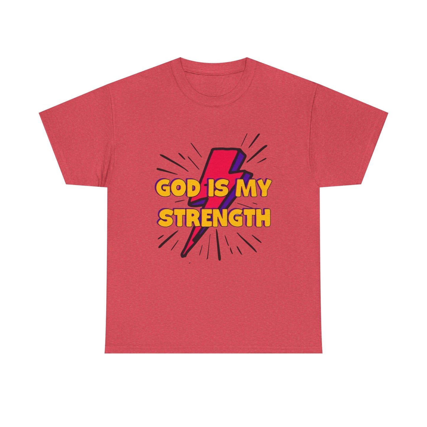 Inspirational Unisex Heavy Cotton Tee - "God is My Strength"