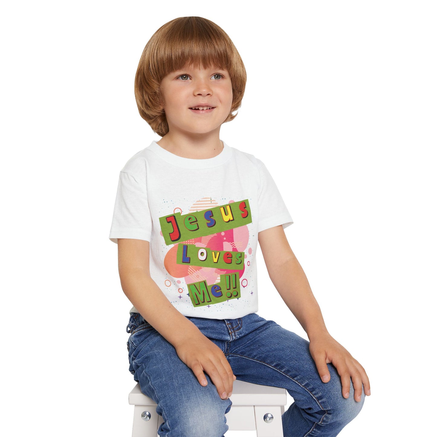 Colorful Jesus Loves Me Toddler T-shirt