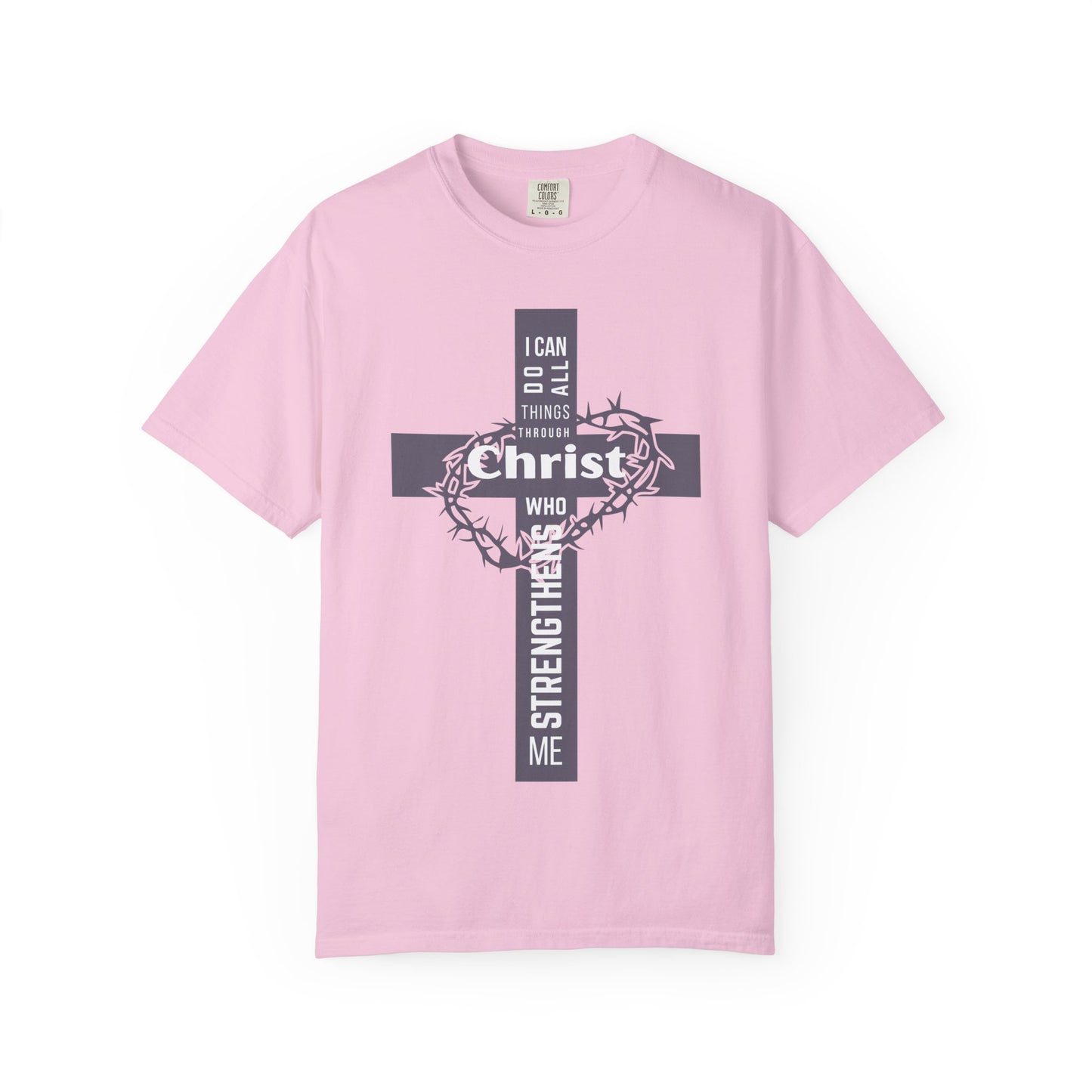 Inspirational Christian T-Shirt - Strength in Christ Design "I Can Do All Things Through Christ"