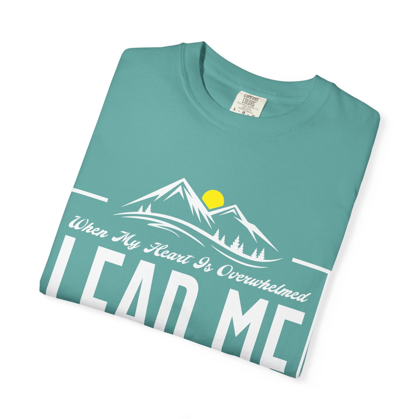 Comfort Colors T-Shirt: 'Lead Me to the Rock' Psalm 61:2 Inspirational Tee