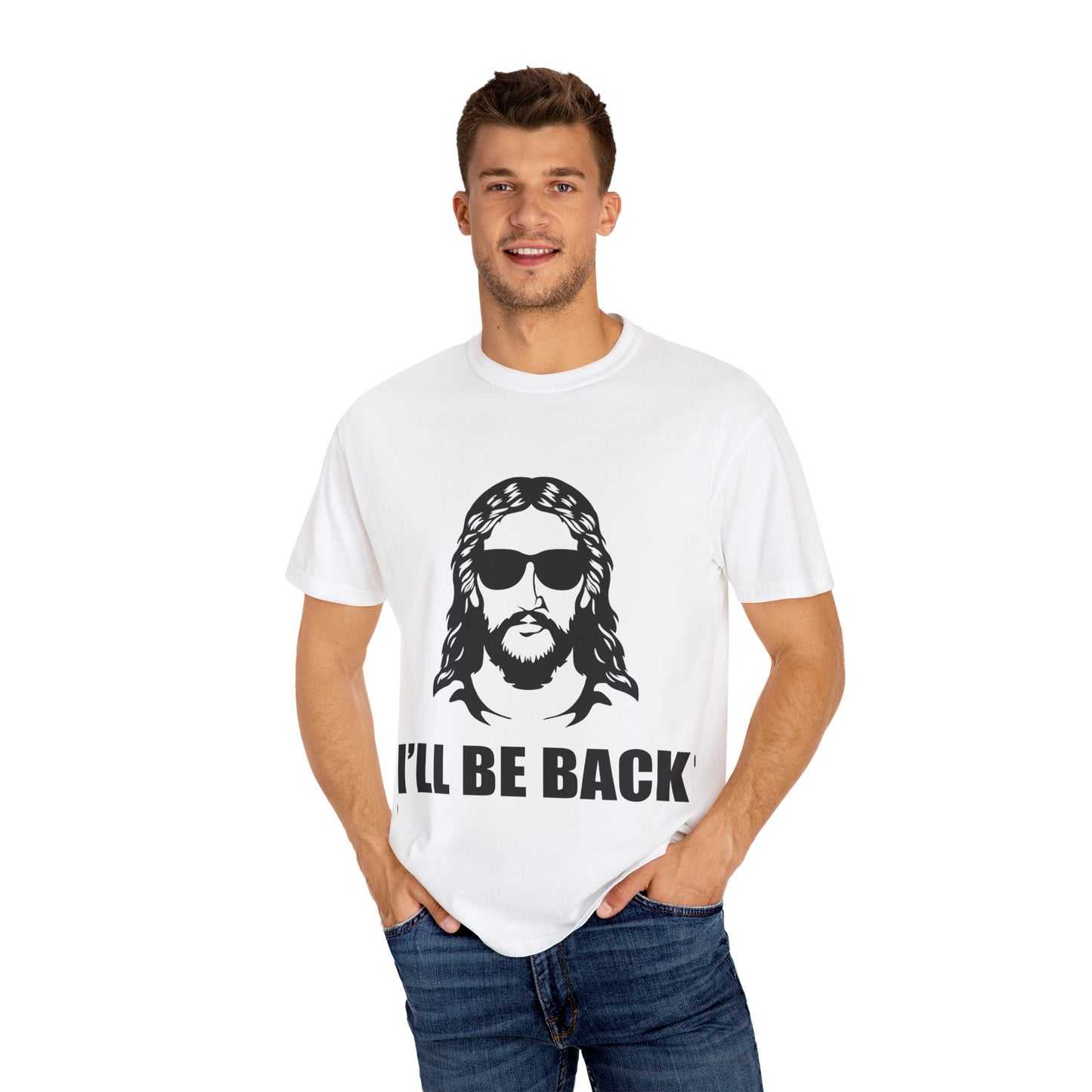 Humorous Jesus Unisex T-Shirt - 'I’ll Be Back' Graphic Tee