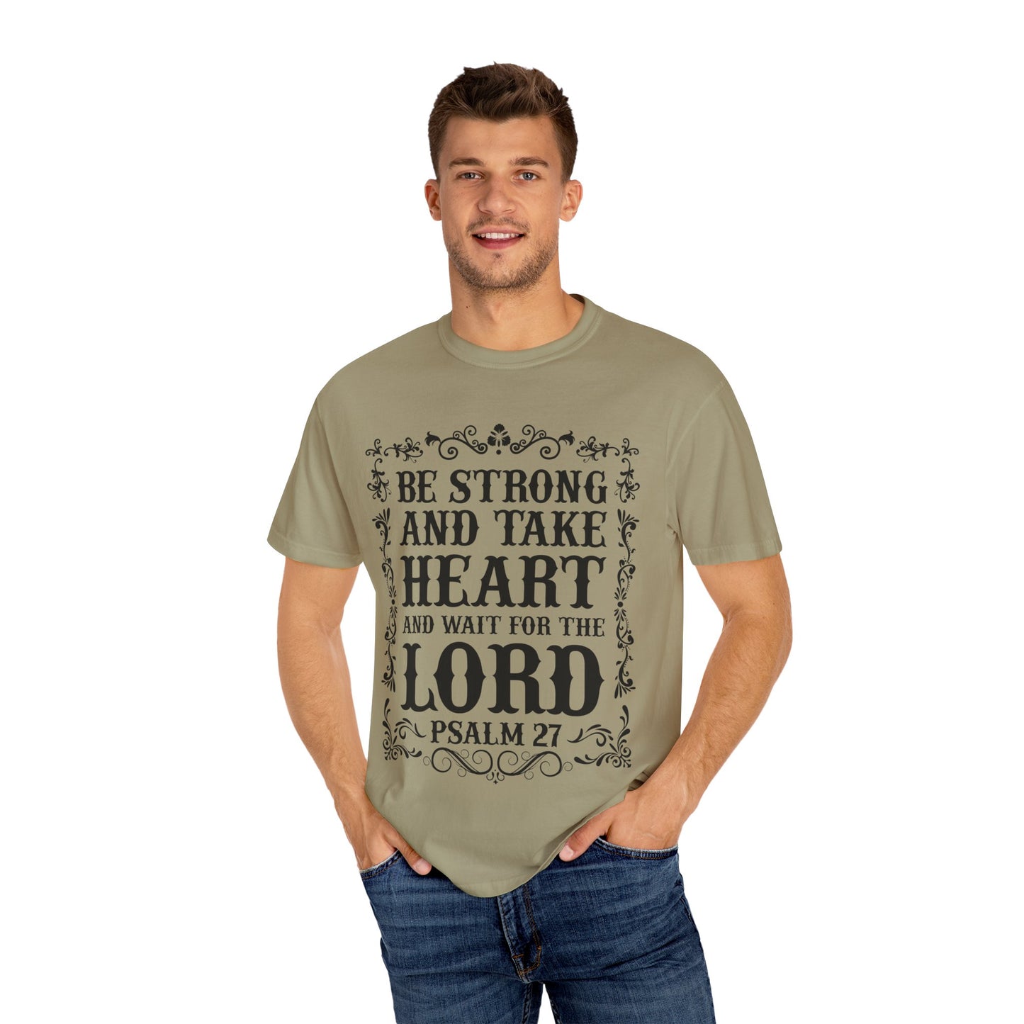 Inspirational Psalm 27 T-Shirt - Unisex Garment-Dyed Tee