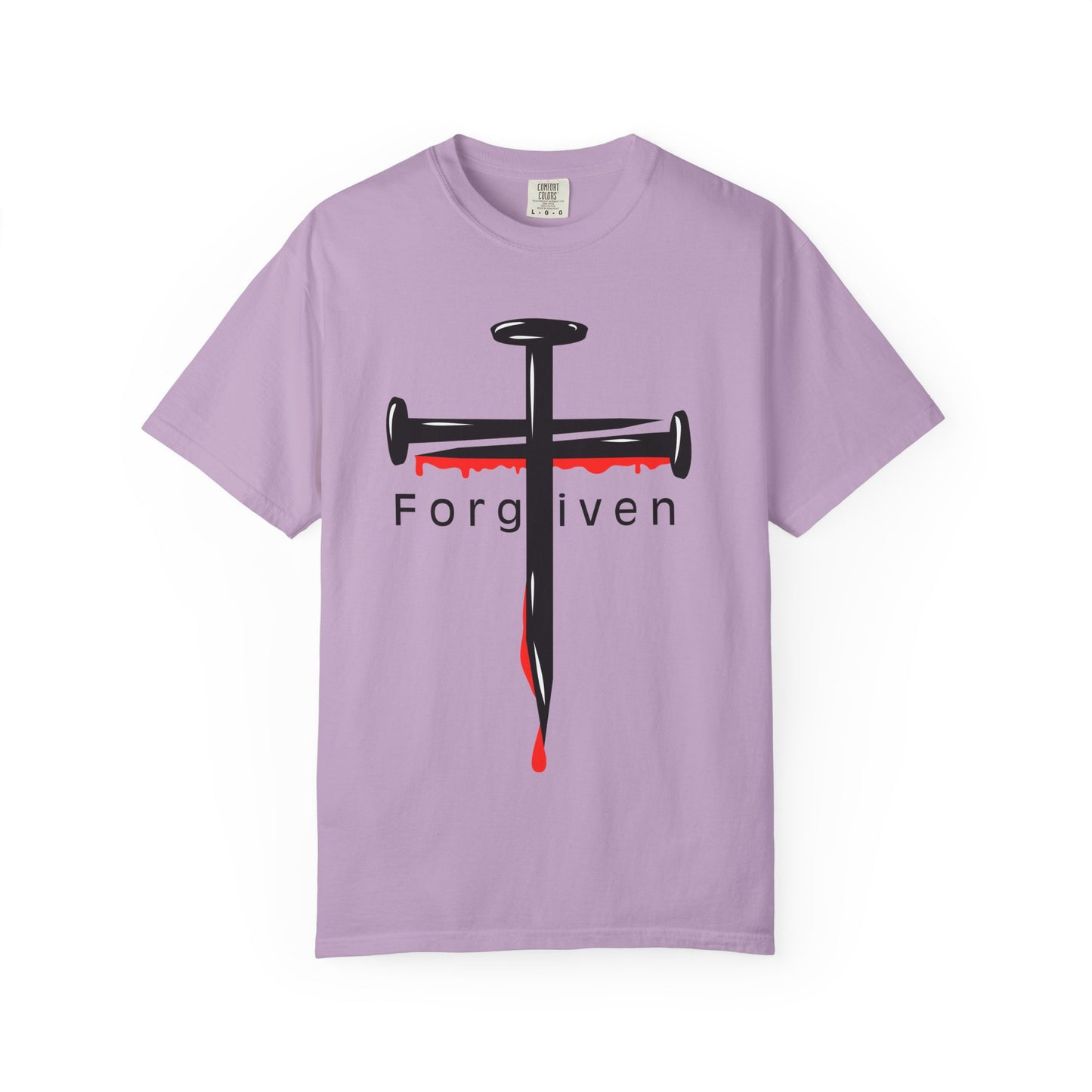 Unisex T-Shirt - Nails from the Cross FORGIVEN Design - Confort Colors T-Shirt