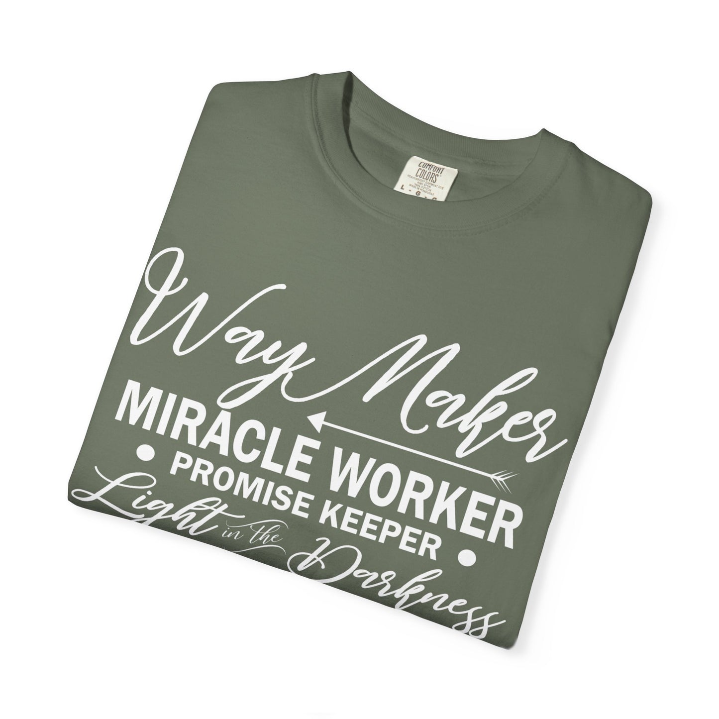 Inspirational Unisex Garment-Dyed T-Shirt - 'Way Maker, Miracle Worker'
