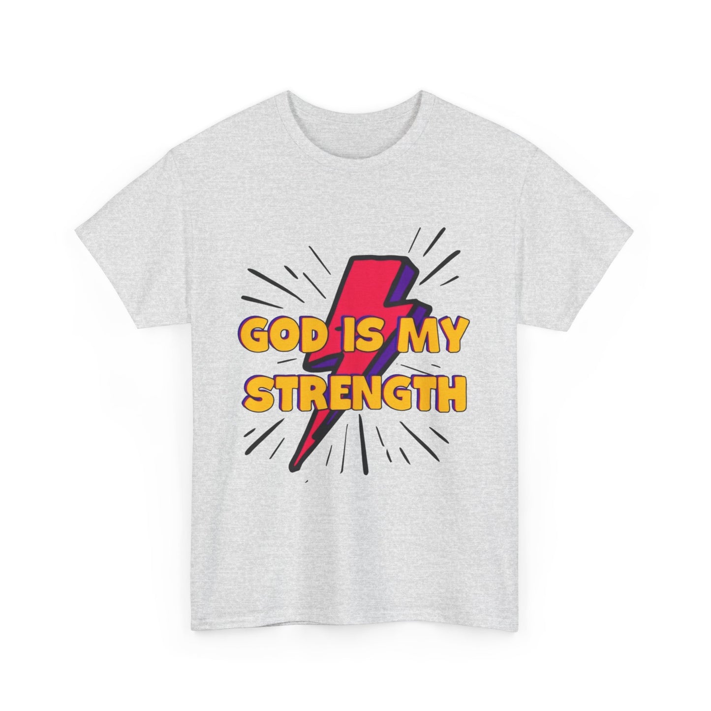 Inspirational Unisex Heavy Cotton Tee - "God is My Strength"