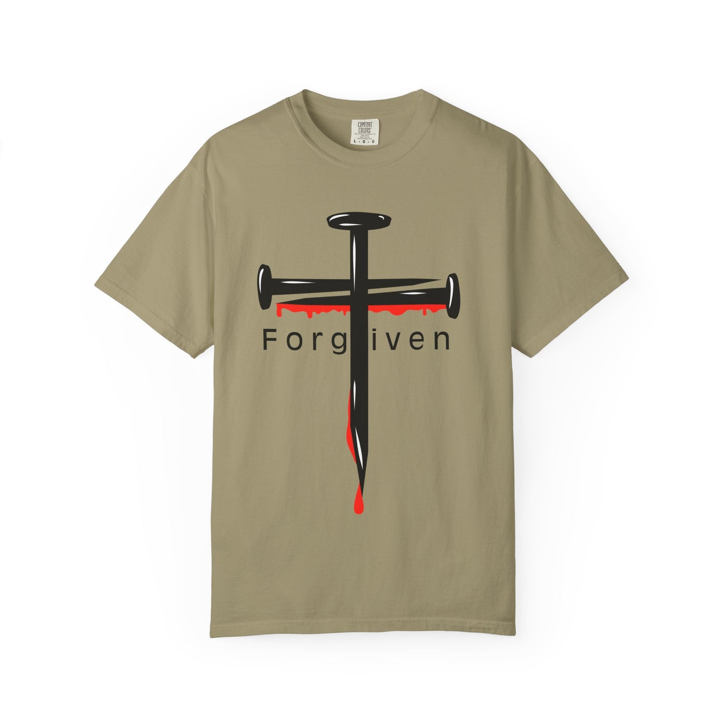 Unisex T-Shirt - Nails from the Cross FORGIVEN Design - Confort Colors T-Shirt