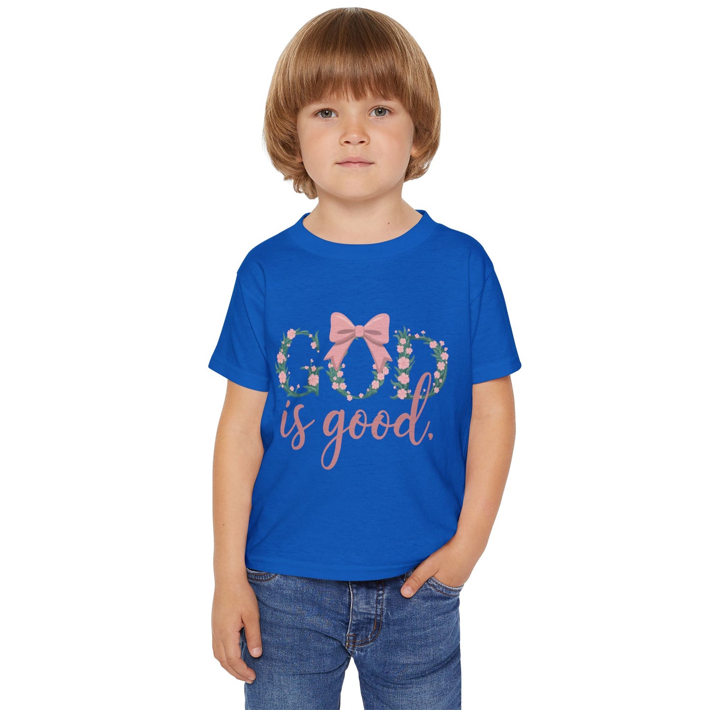 God is Good Toddler T-Shirt, Cute Toddler Tee, Floral Print Kids Shirt, Toddler Gift, Inspirational Kids Apparel