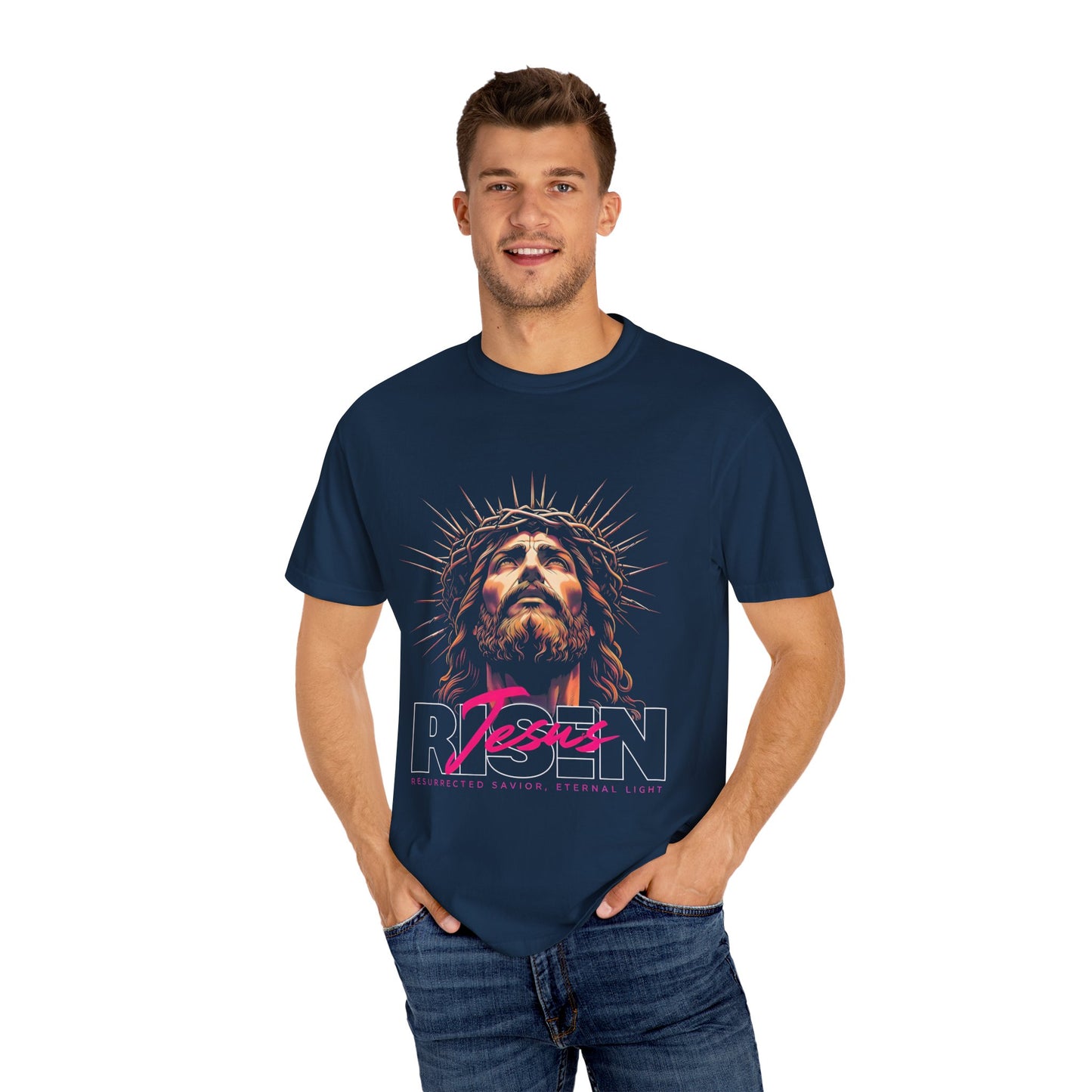 Unisex Jesus Graphic T-Shirt - Resurrected Savior, Eternal Light