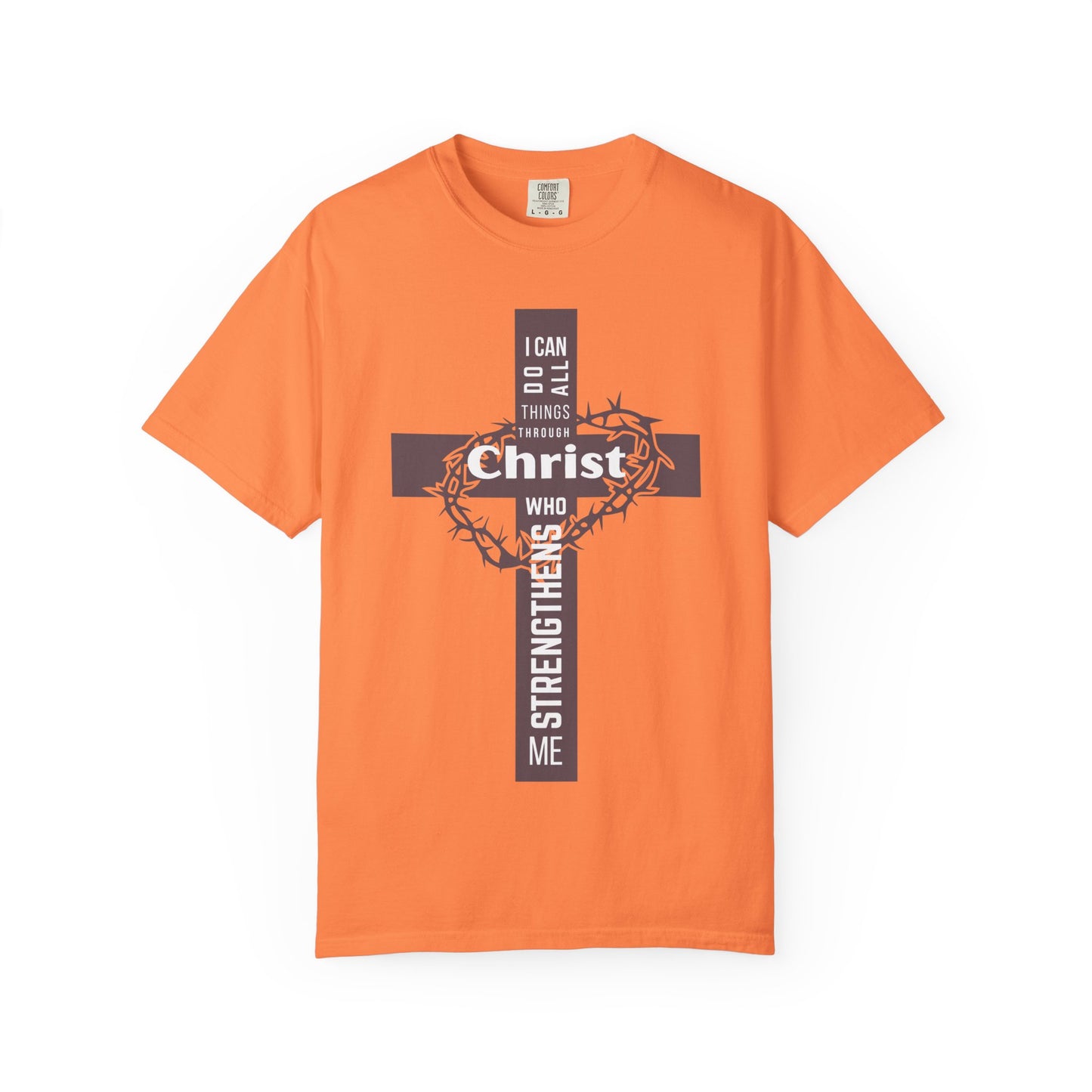 Inspirational Christian T-Shirt - Strength in Christ Design "I Can Do All Things Through Christ"