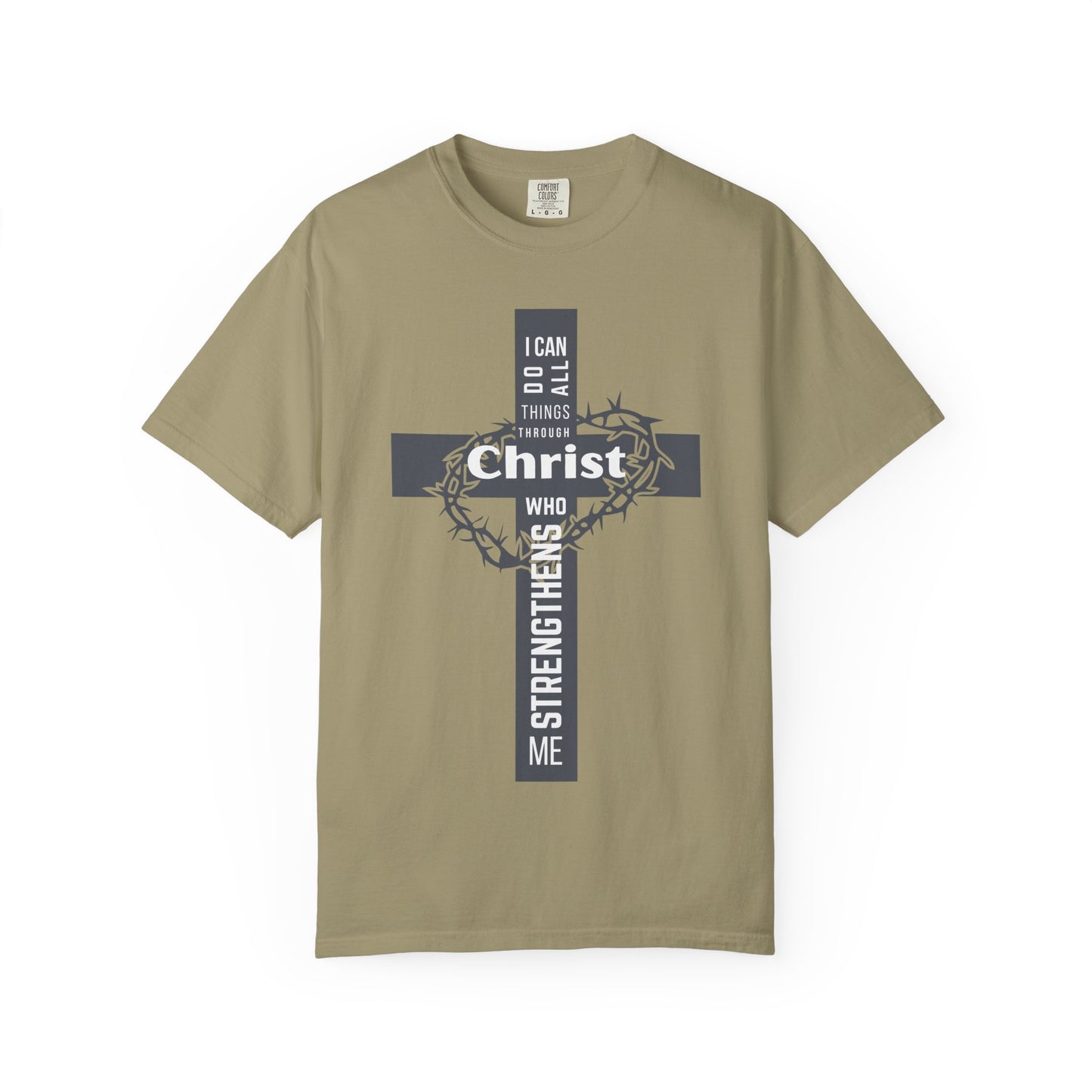 Inspirational Christian T-Shirt - Strength in Christ Design "I Can Do All Things Through Christ"