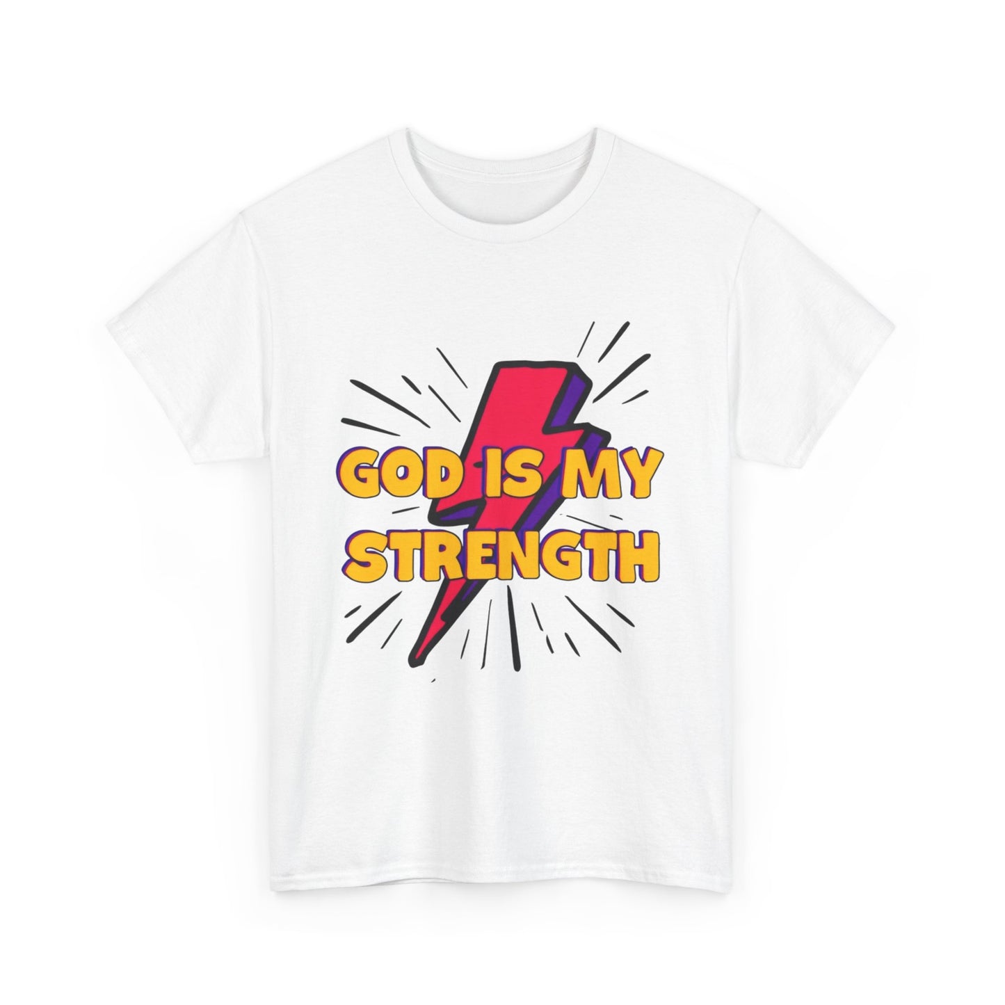 Inspirational Unisex Heavy Cotton Tee - "God is My Strength"