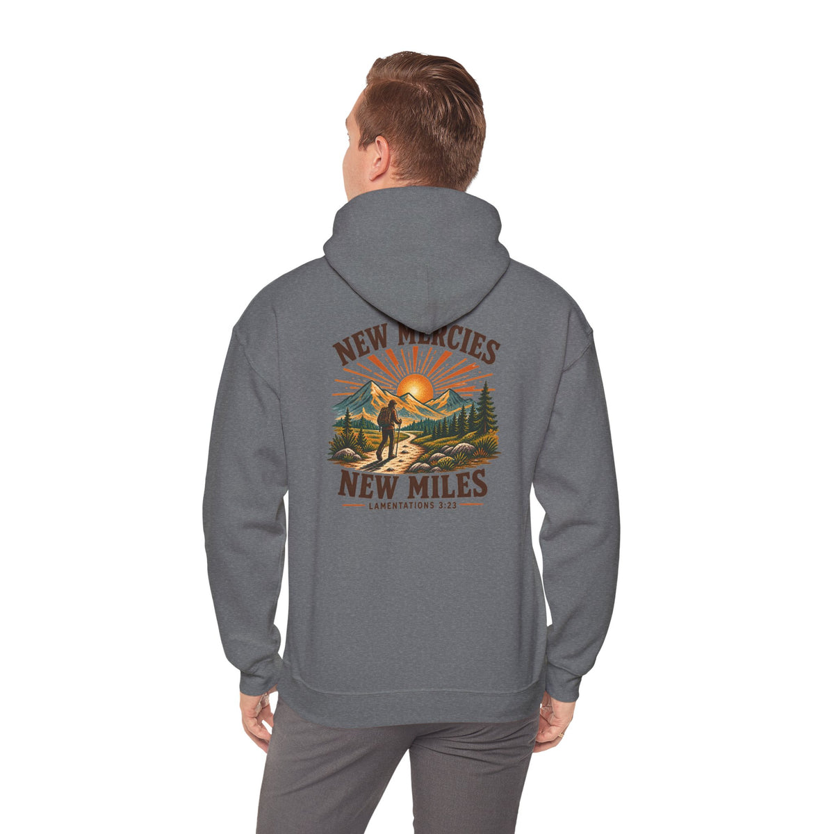 Trail Tested Hoodie — 'New Mercies - New Trails'  Mountain Adventure Sweatshirt