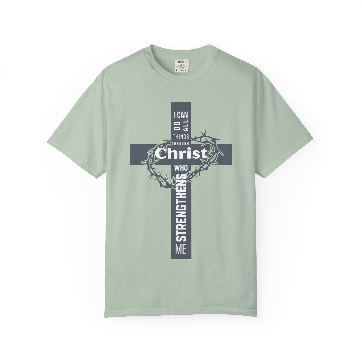 Inspirational Christian T-Shirt - Strength in Christ Design "I Can Do All Things Through Christ"