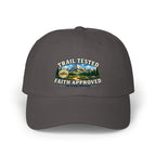 Trail Tested • Faith Approved Dad Cap — Outdoor Mountain Embroidered Baseball Hat