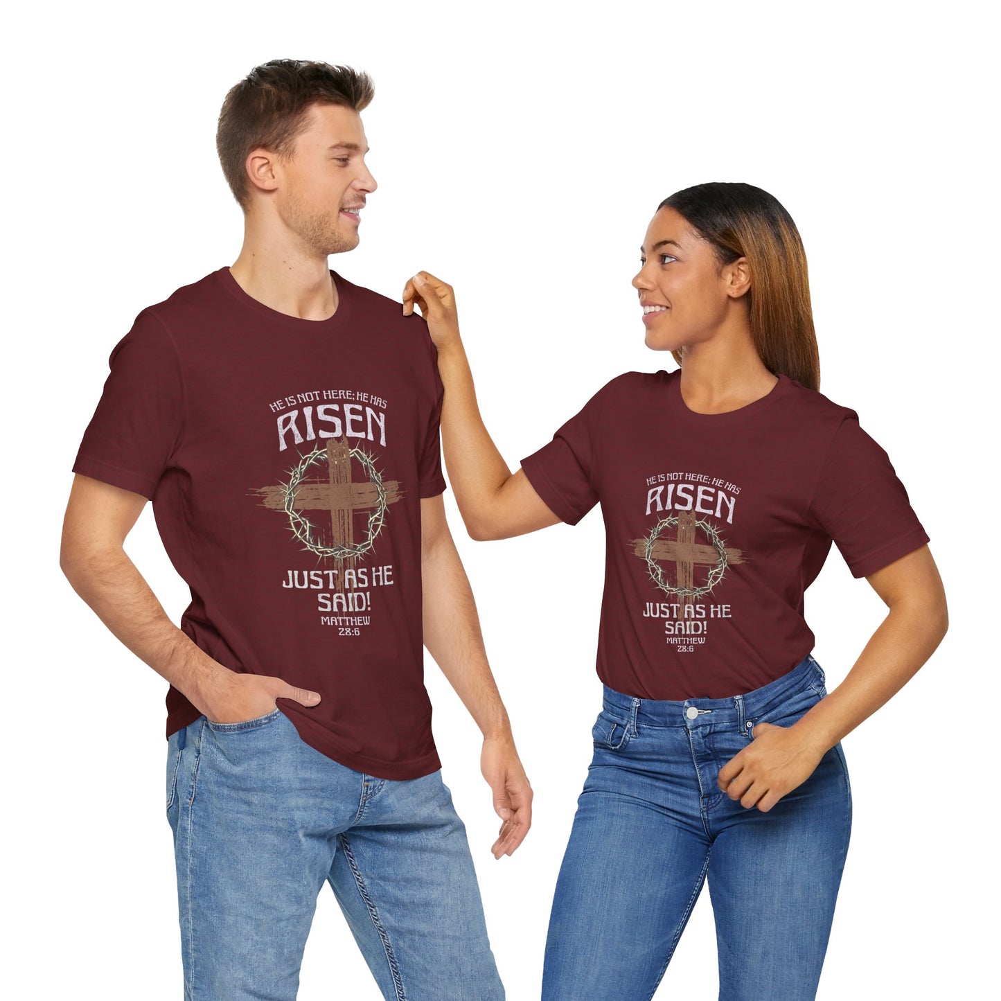 Christian Inspirational T-Shirt 'He Has Risen' Unisex Tee