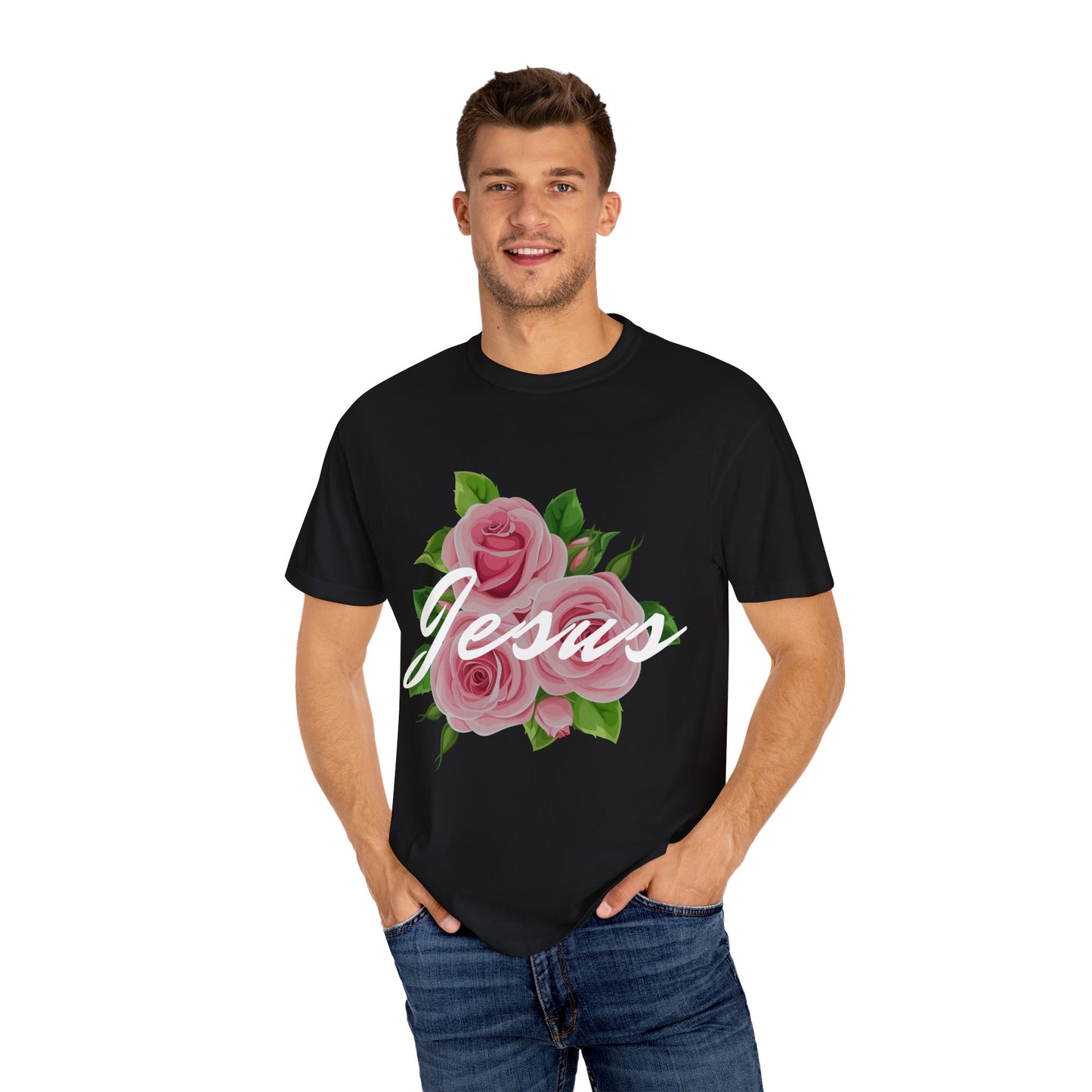 Jesus Floral T-shirt, Vintage Shirt, Christian Apparel, Flower Graphic Tee, Faith-based Gift, Unisex Fashion