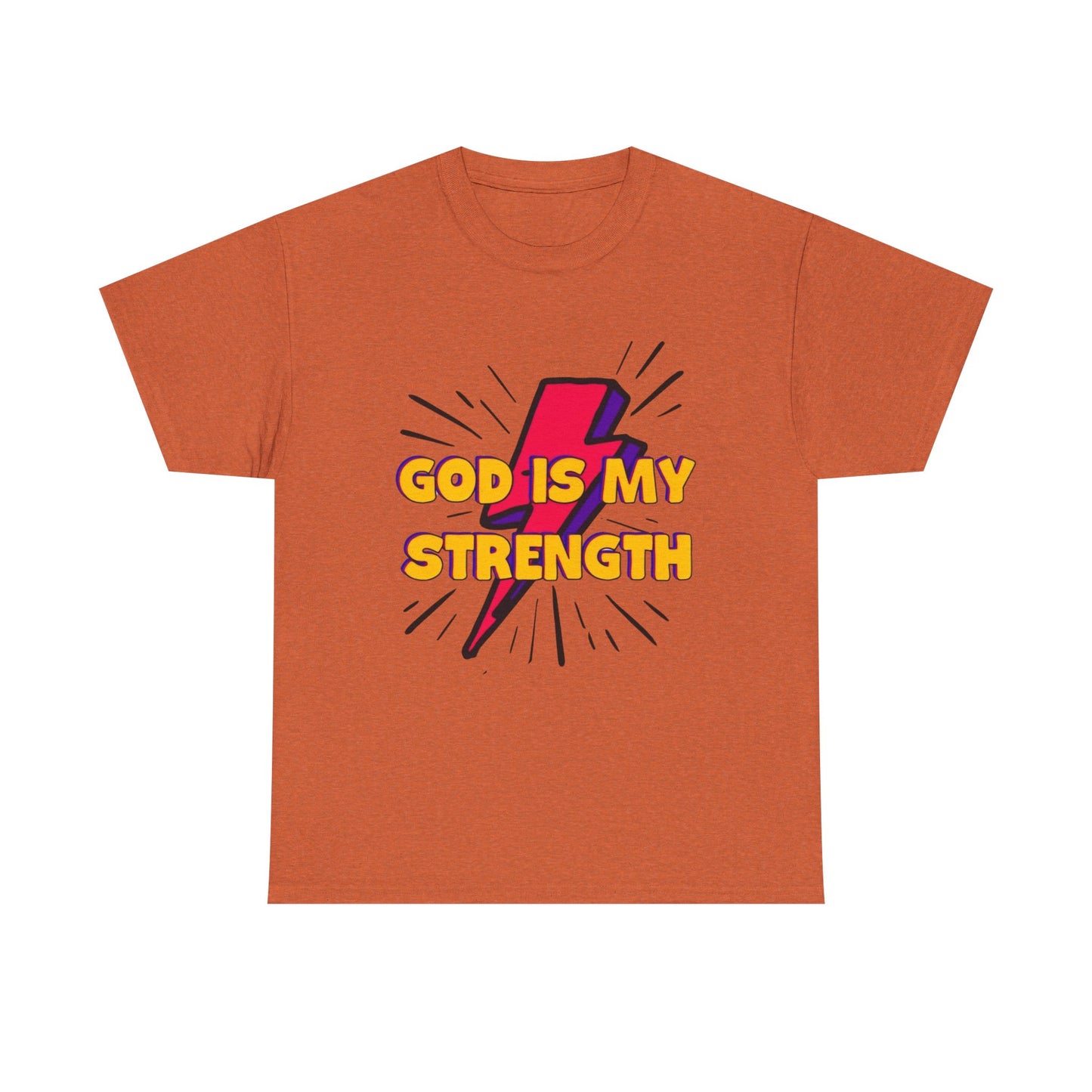 Inspirational Unisex Heavy Cotton Tee - "God is My Strength"