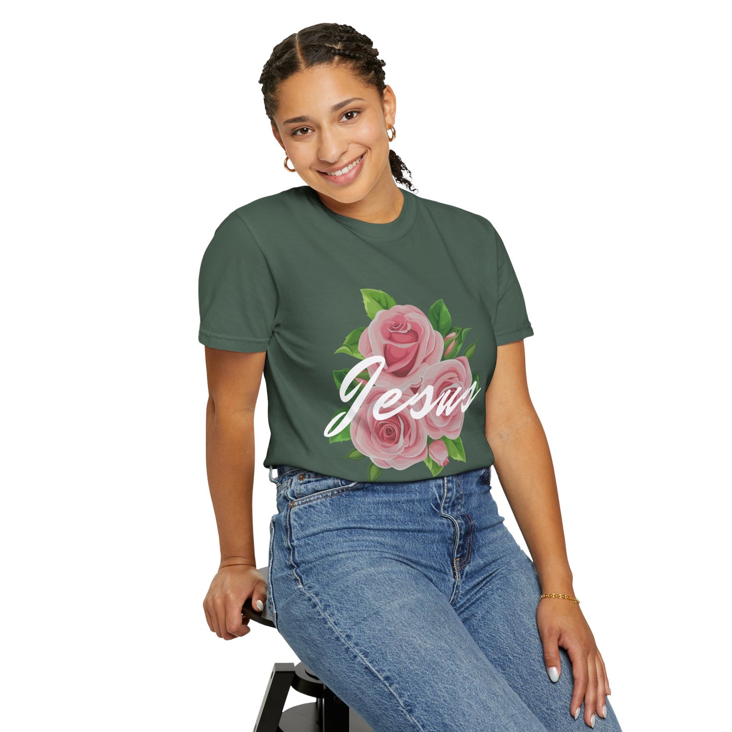 Jesus Floral T-shirt, Vintage Shirt, Christian Apparel, Flower Graphic Tee, Faith-based Gift, Unisex Fashion