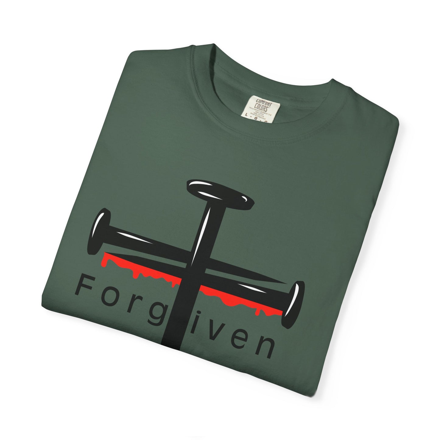 Unisex T-Shirt - Nails from the Cross FORGIVEN Design - Confort Colors T-Shirt
