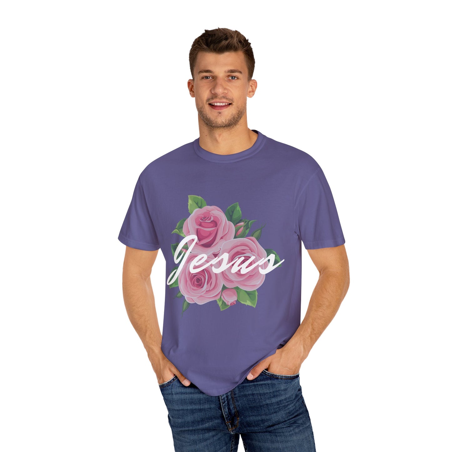 Jesus Floral T-shirt, Vintage Shirt, Christian Apparel, Flower Graphic Tee, Faith-based Gift, Unisex Fashion