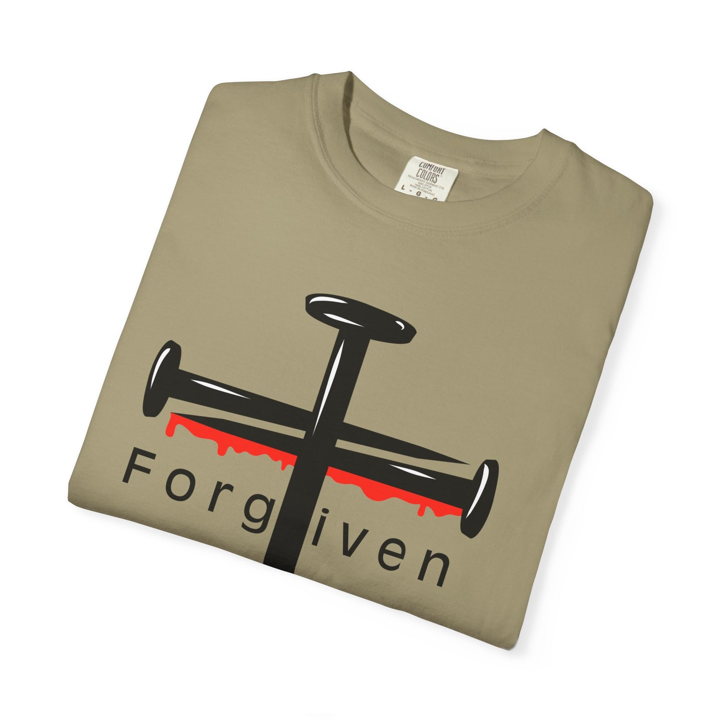 Unisex T-Shirt - Nails from the Cross FORGIVEN Design - Confort Colors T-Shirt