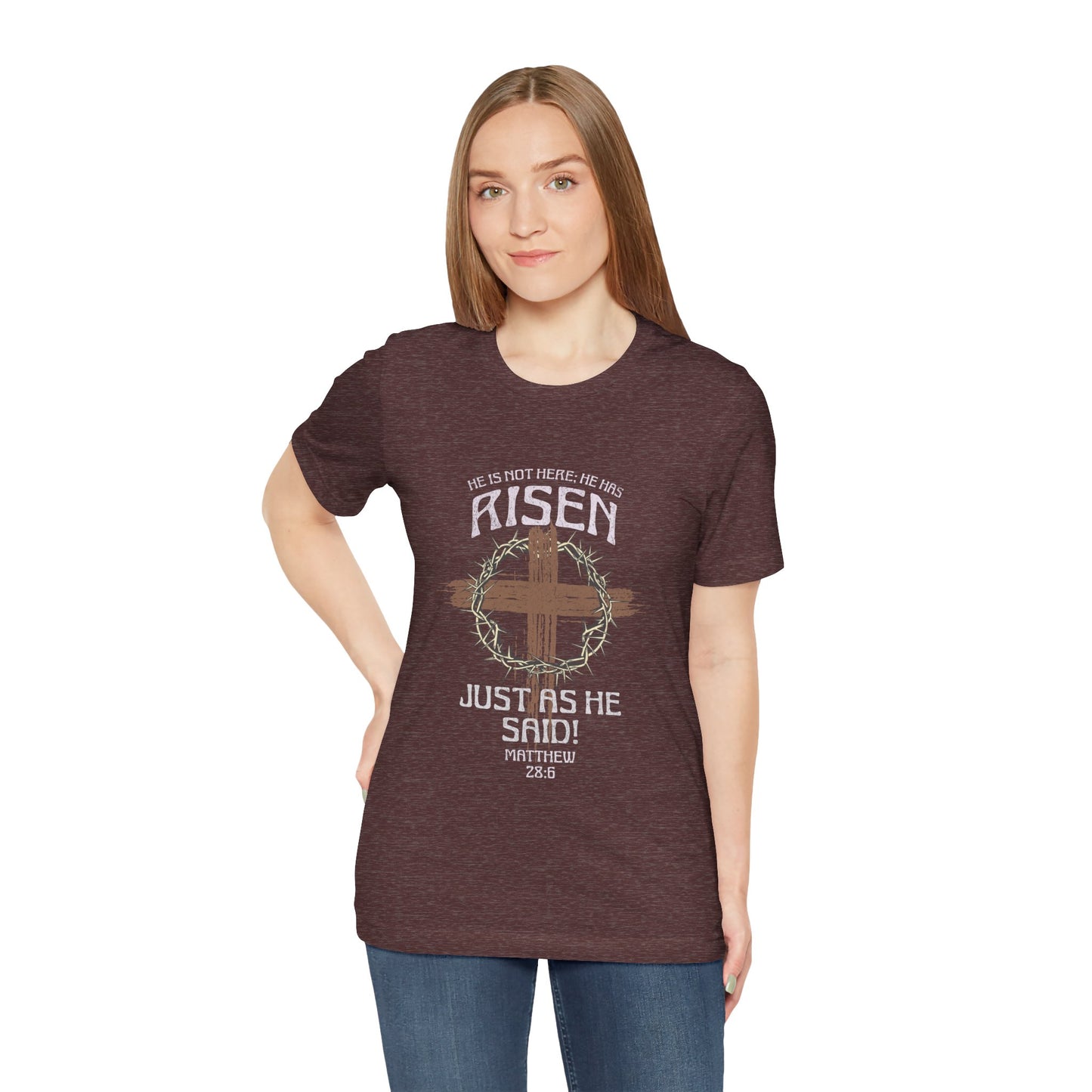 Christian Inspirational T-Shirt 'He Has Risen' Unisex Tee