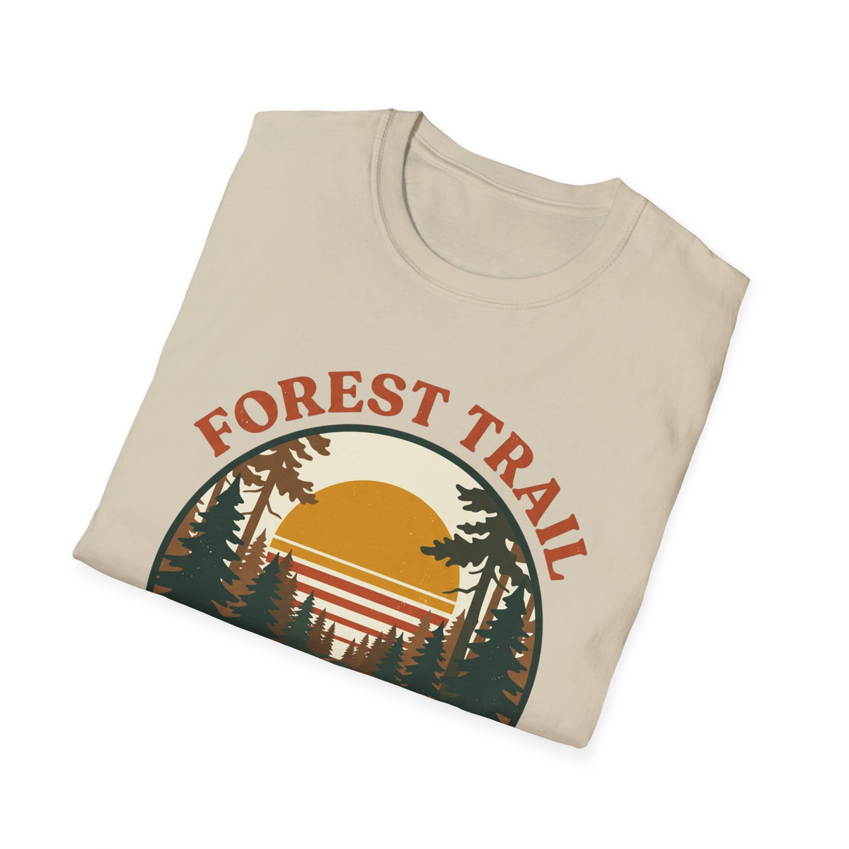 Retro Forest Trail T-Shirt – Vintage 70s Sunset Hiking Tee, Unisex