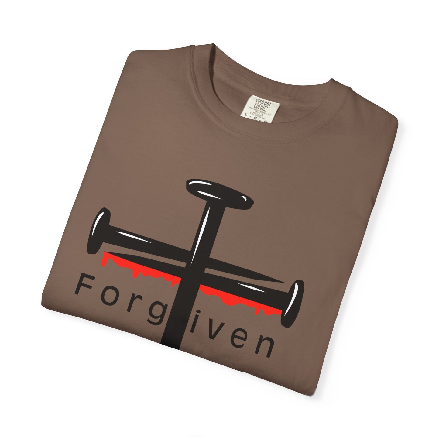 Unisex T-Shirt - Nails from the Cross FORGIVEN Design - Confort Colors T-Shirt
