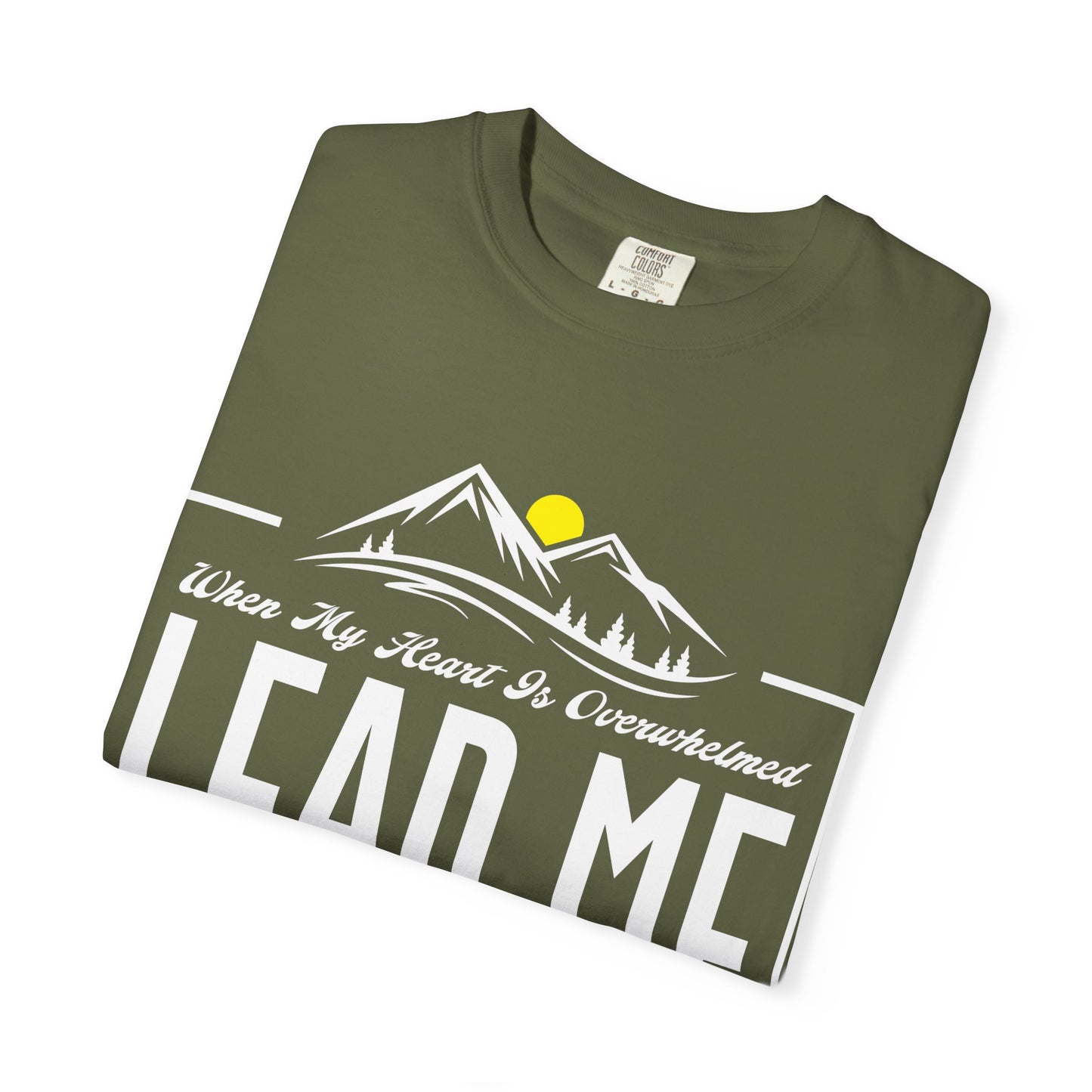 Comfort Colors T-Shirt: 'Lead Me to the Rock' Psalm 61:2 Inspirational Tee