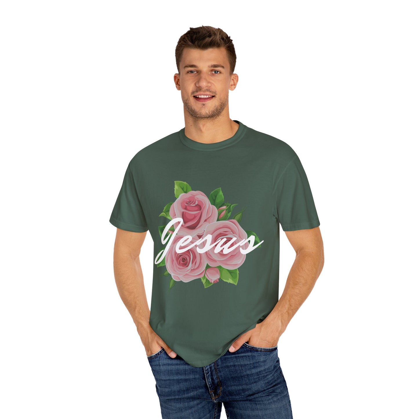 Jesus Floral T-shirt, Vintage Shirt, Christian Apparel, Flower Graphic Tee, Faith-based Gift, Unisex Fashion