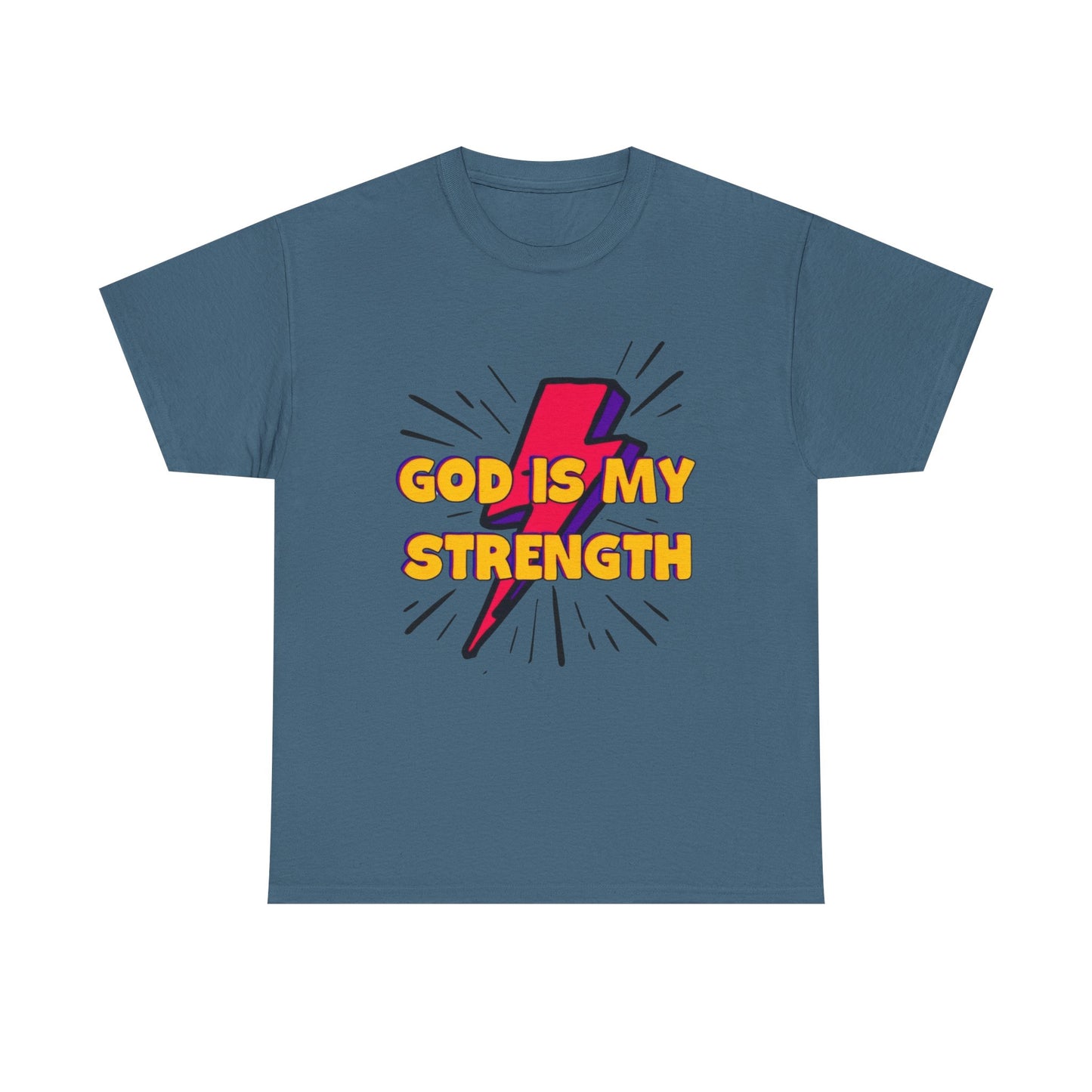 Inspirational Unisex Heavy Cotton Tee - "God is My Strength"