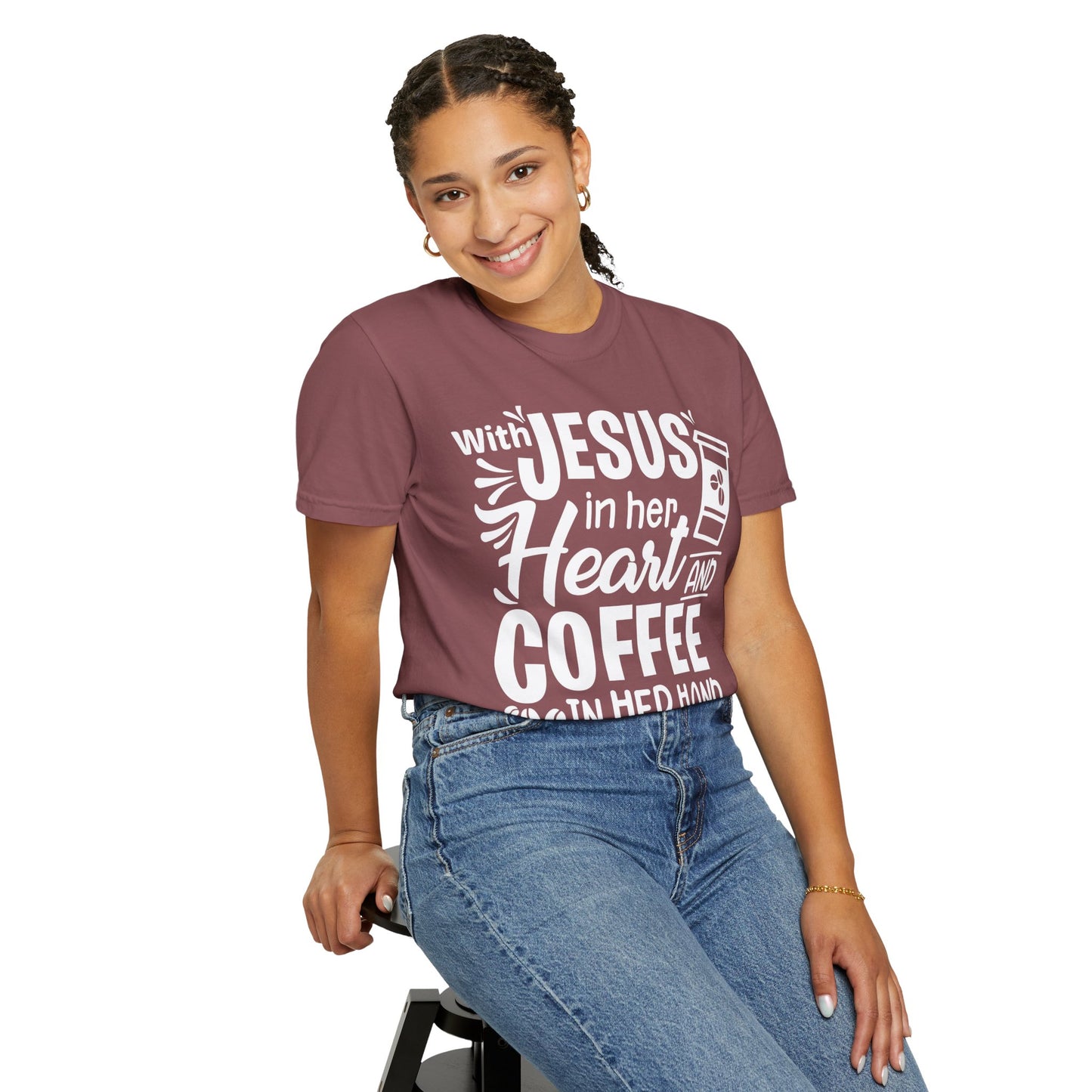Christian Graphic T-Shirt - Unstoppable Jesus and Coffee Tee