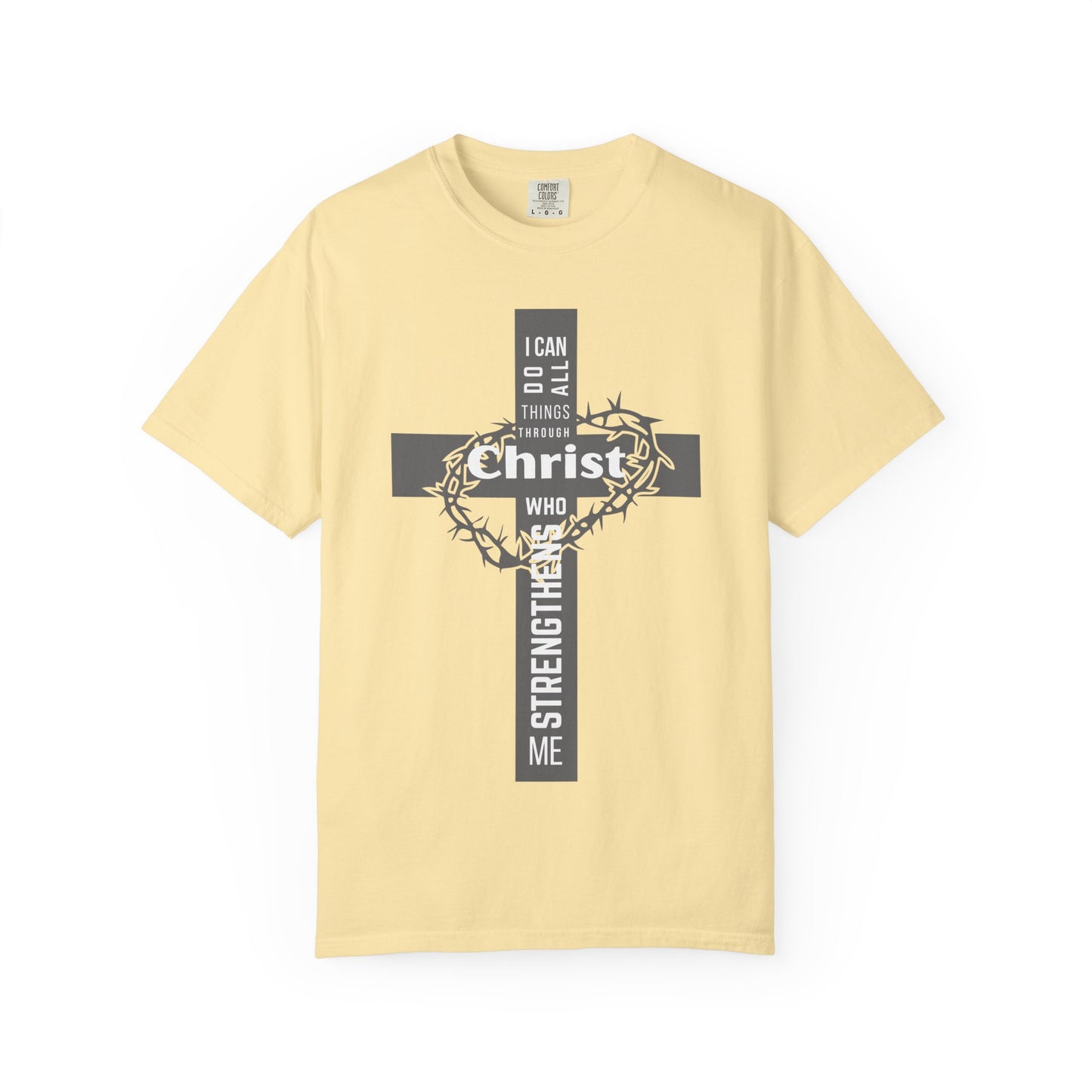 Inspirational Christian T-Shirt - Strength in Christ Design "I Can Do All Things Through Christ"