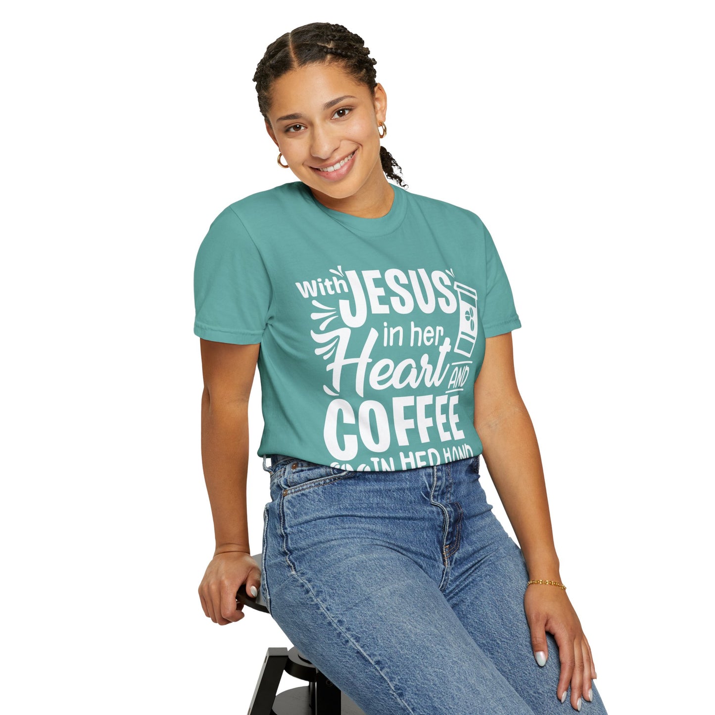 Christian Graphic T-Shirt - Unstoppable Jesus and Coffee Tee