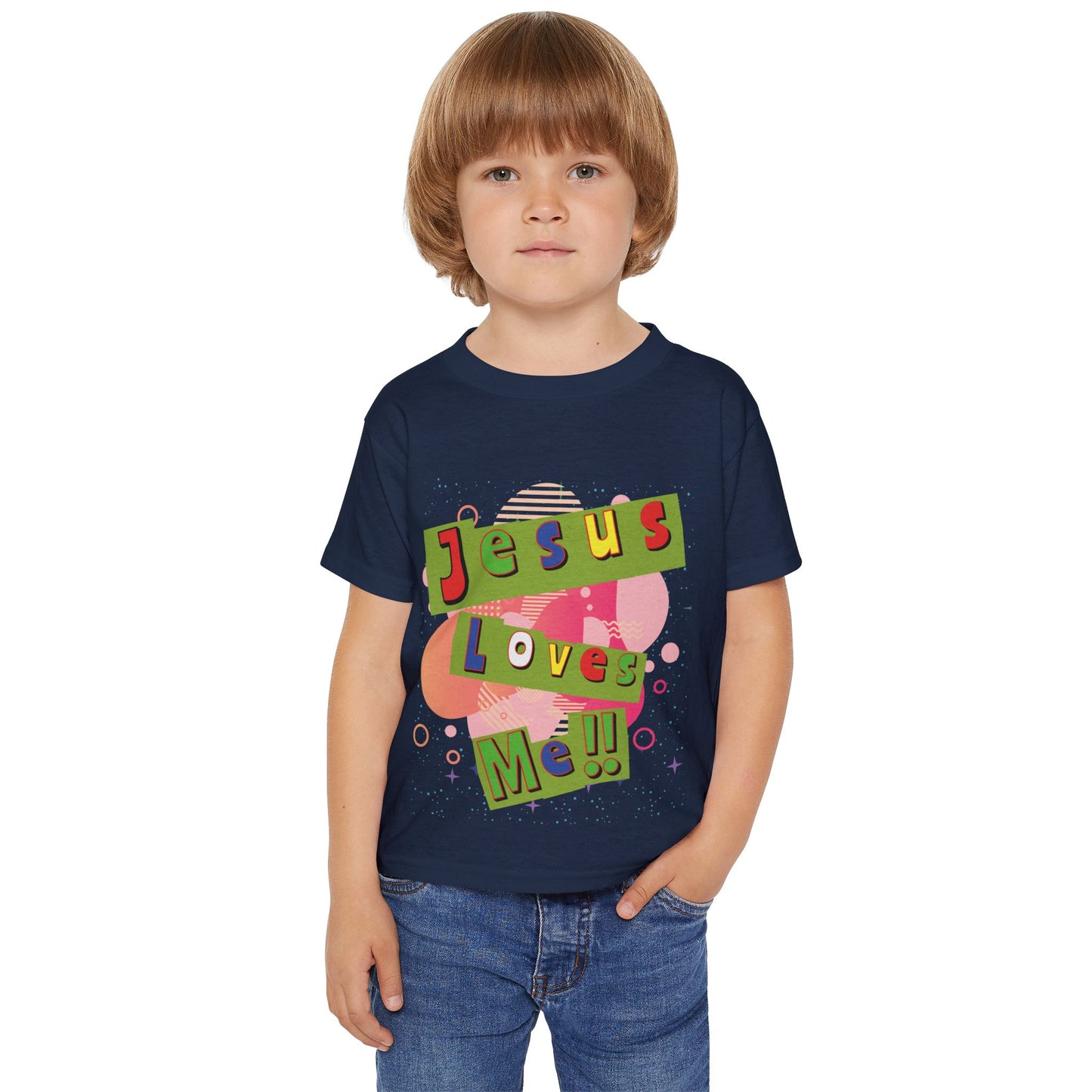 Colorful Jesus Loves Me Toddler T-shirt