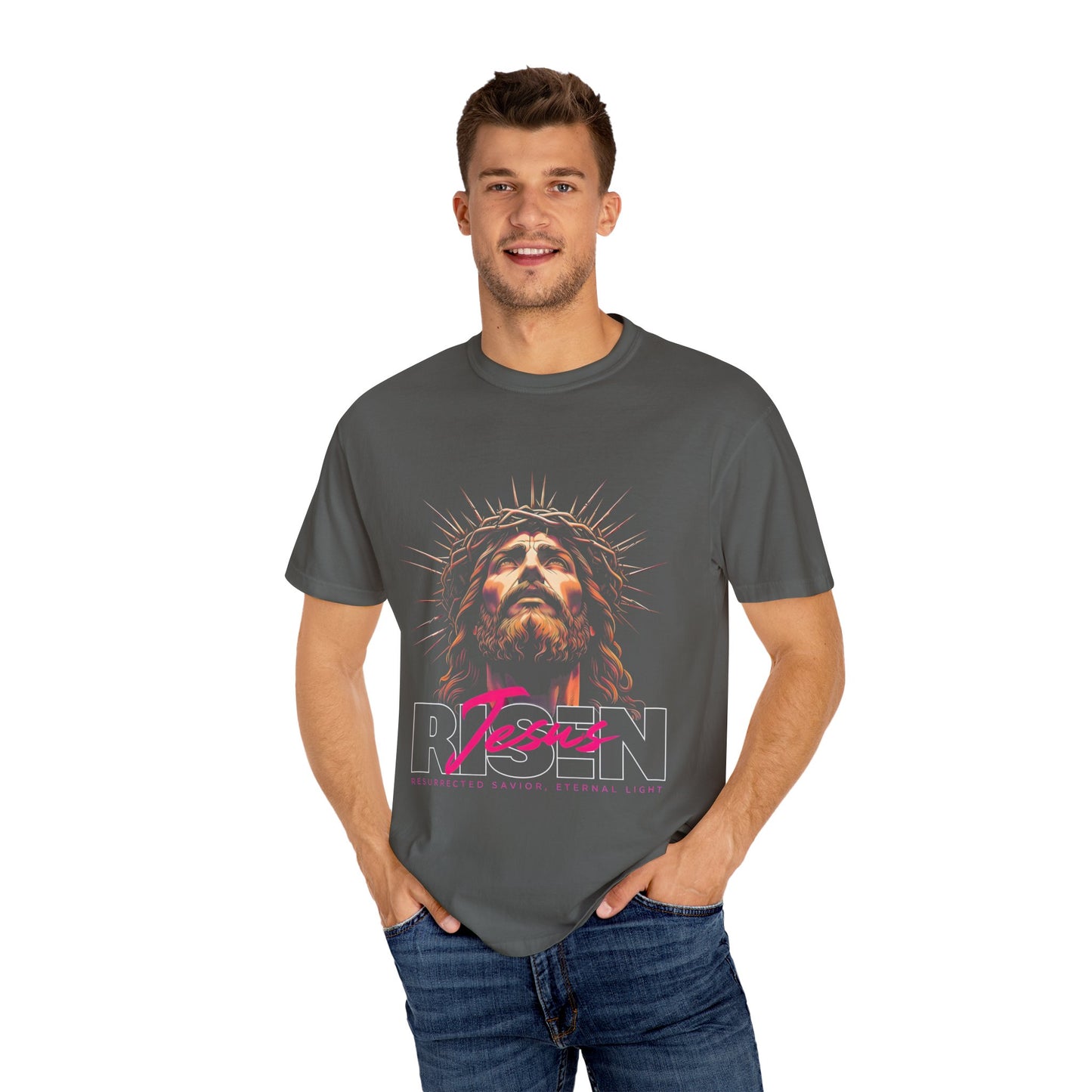 Unisex Jesus Graphic T-Shirt - Resurrected Savior, Eternal Light