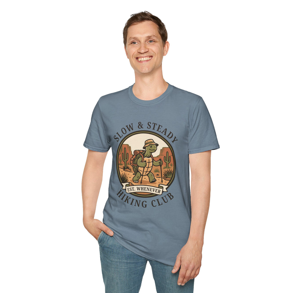 Slow & Steady Hiking Club T-Shirt – Funny Tortoise Hiking Tee, Unisex