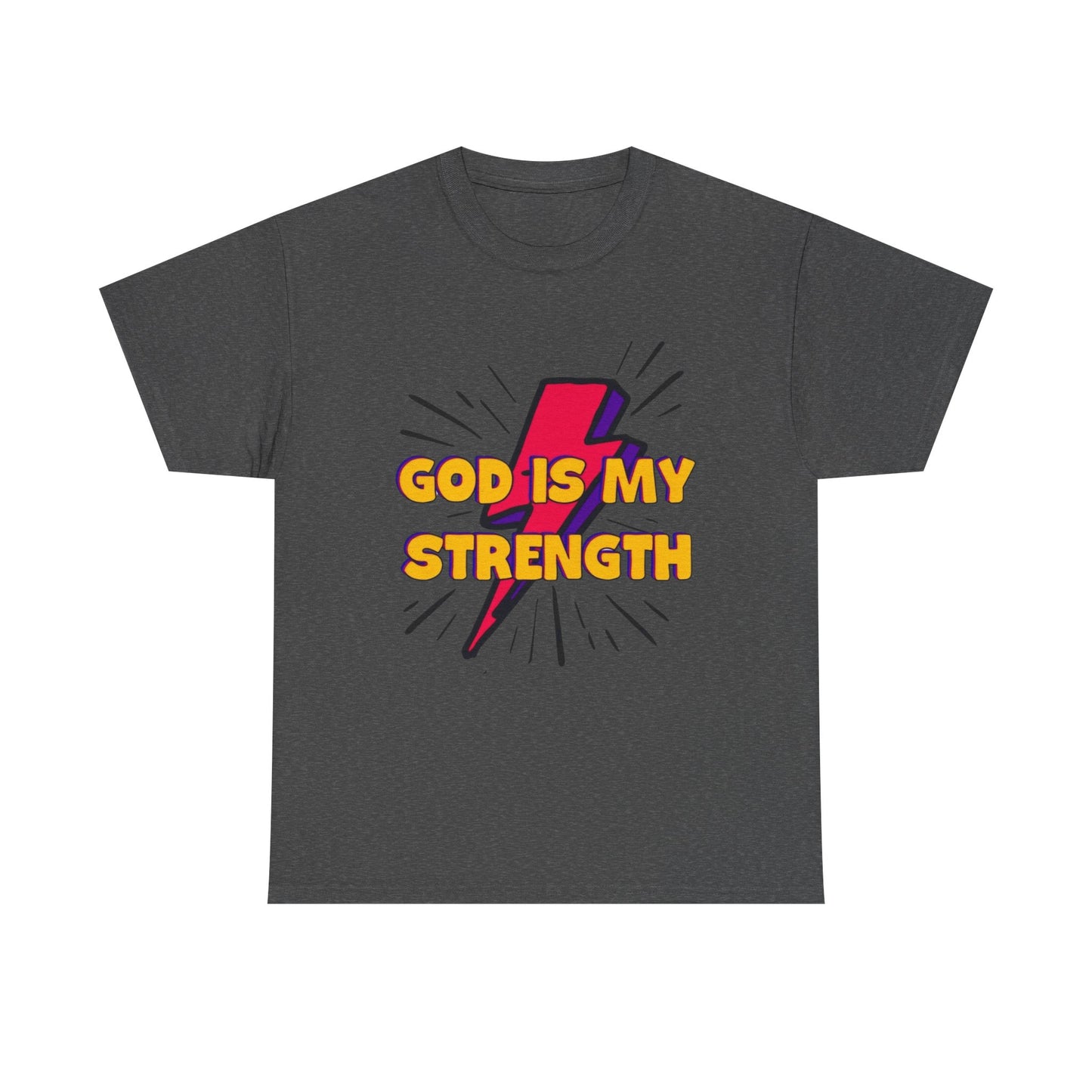Inspirational Unisex Heavy Cotton Tee - "God is My Strength"