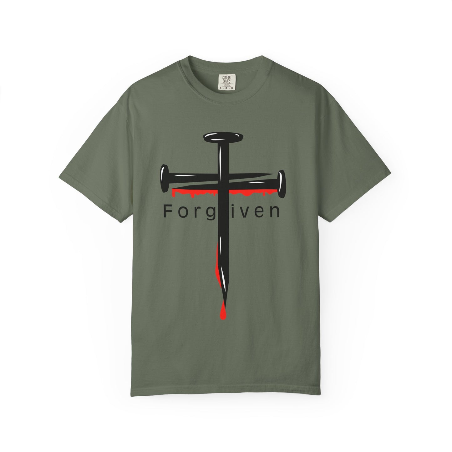 Unisex T-Shirt - Nails from the Cross FORGIVEN Design - Confort Colors T-Shirt